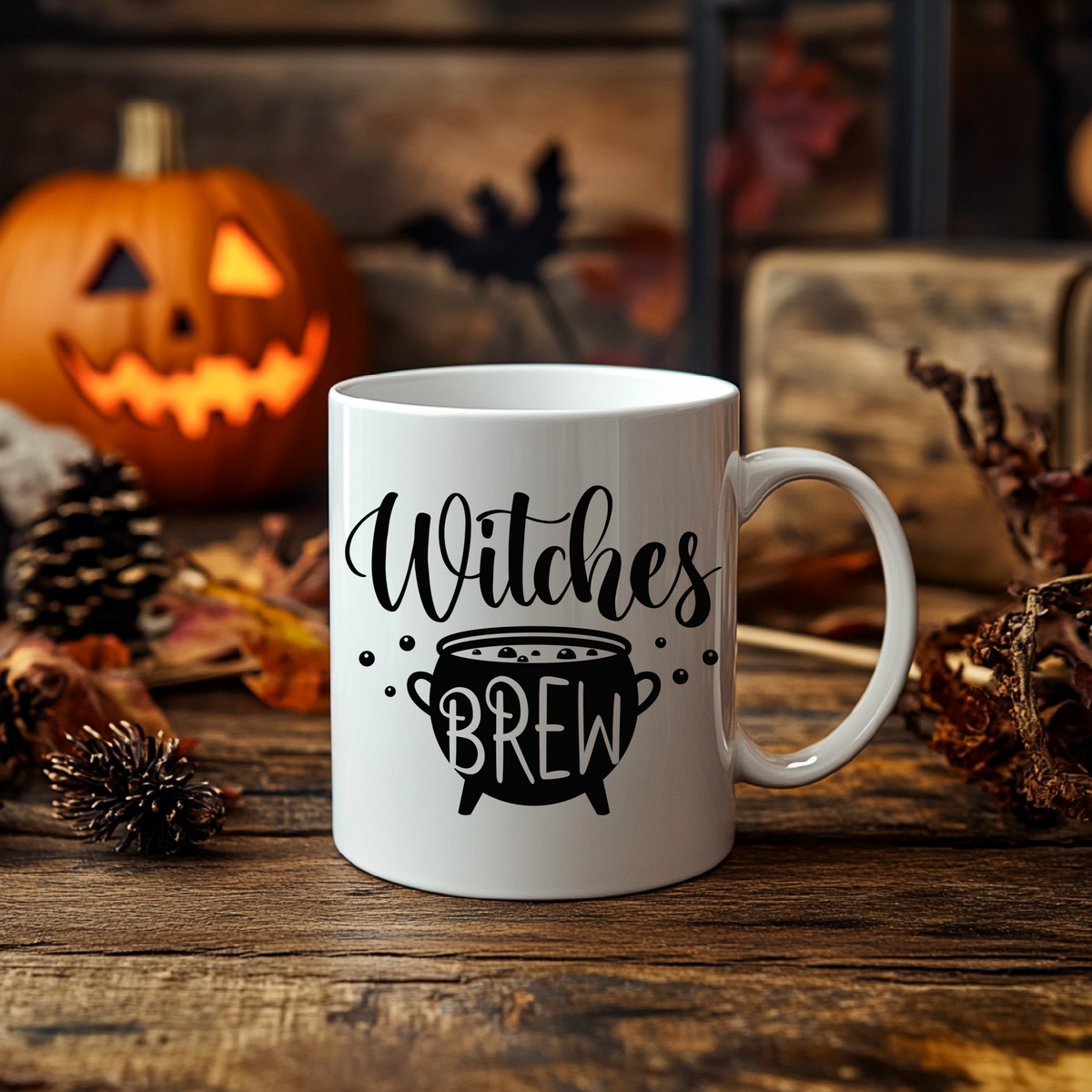 Witches Brew Ceramic Mug — Halloween Spell Cauldron Coffee Cup (11oz & 15oz)