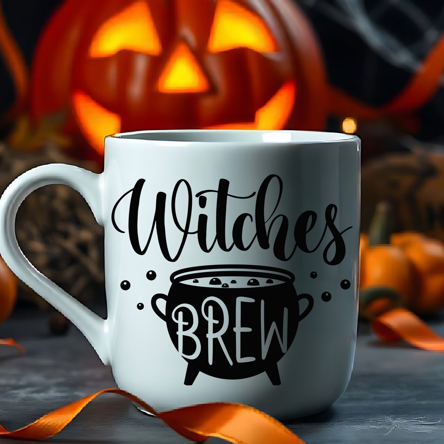 Witches Brew Ceramic Mug — Halloween Spell Cauldron Coffee Cup (11oz & 15oz)