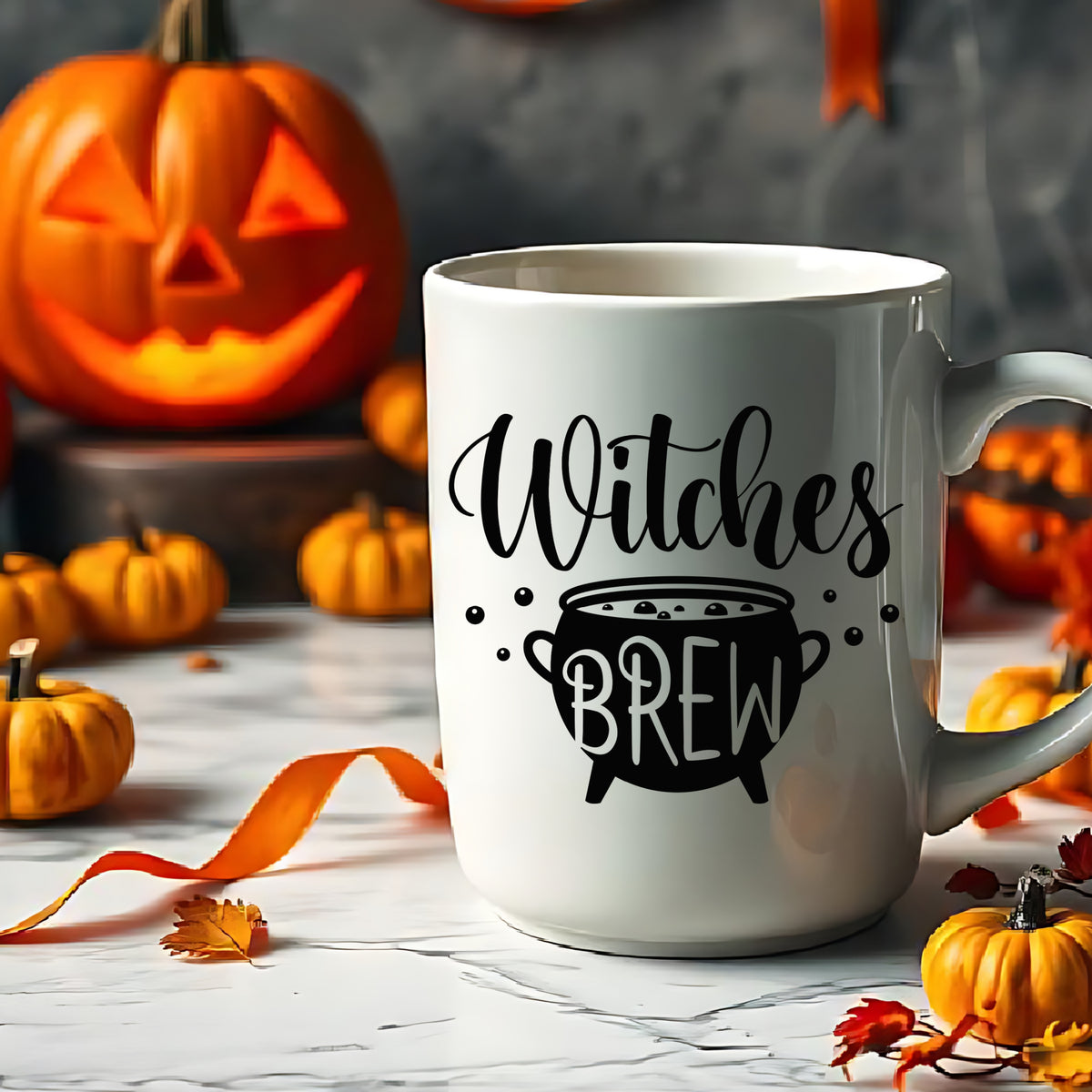 Witches Brew Ceramic Mug — Halloween Spell Cauldron Coffee Cup (11oz & 15oz)