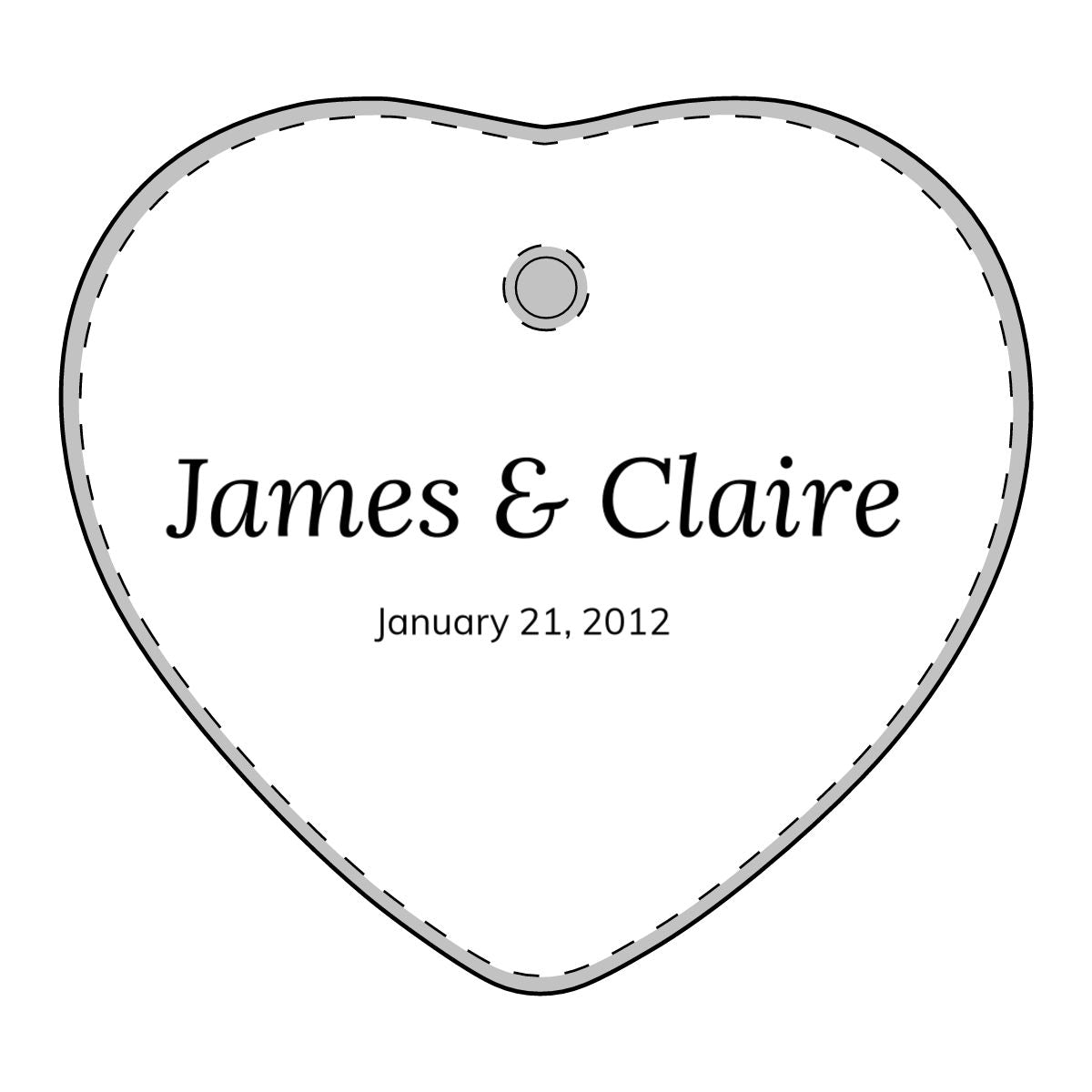 Personalized Heart-Shaped Ornament - Perfect for Weddings and Anniversaries