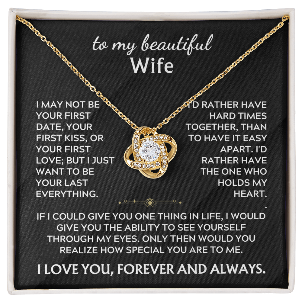 To My Beautiful Wife - I'll Love You Forever Love Knot Neckalce