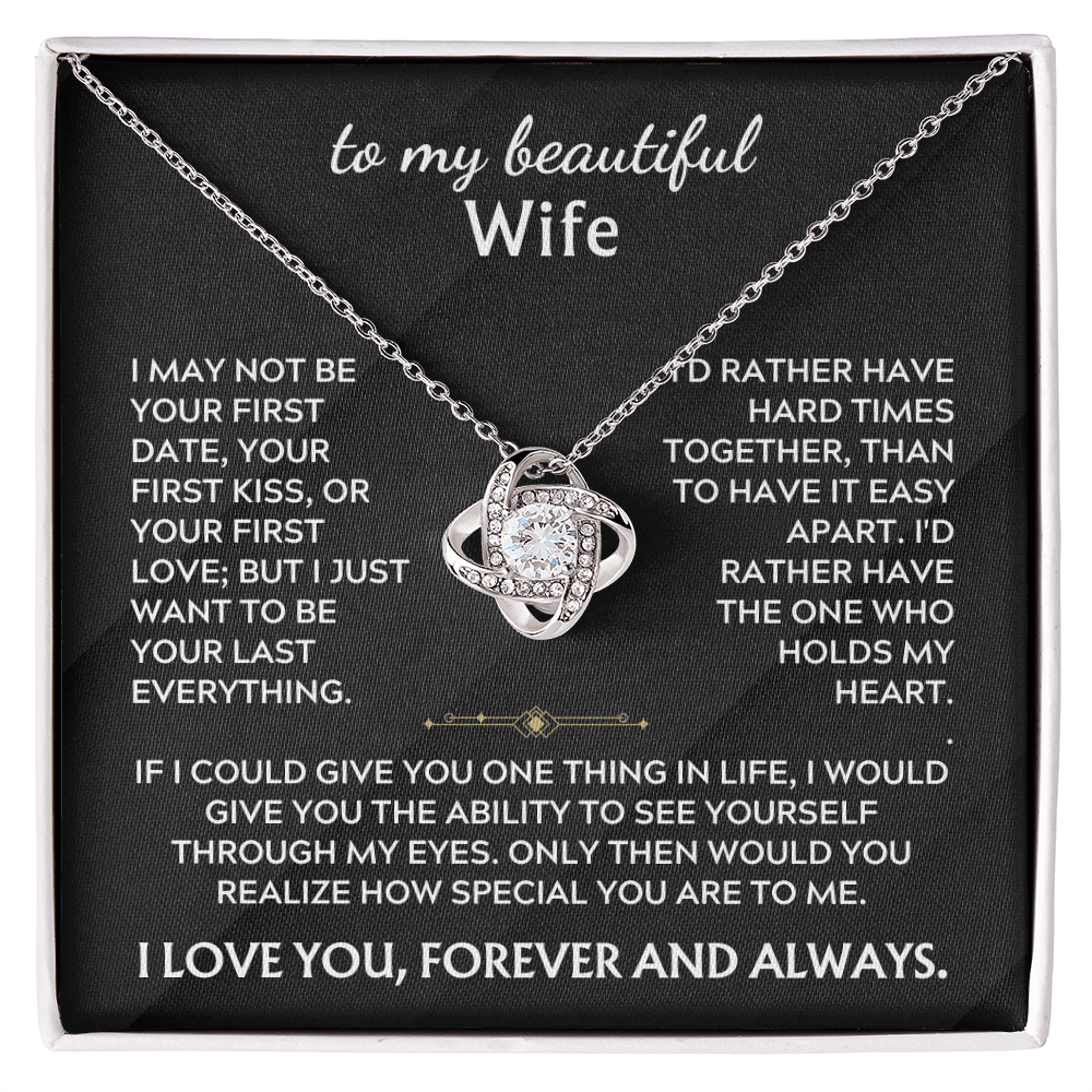 To My Beautiful Wife - I'll Love You Forever Love Knot Neckalce