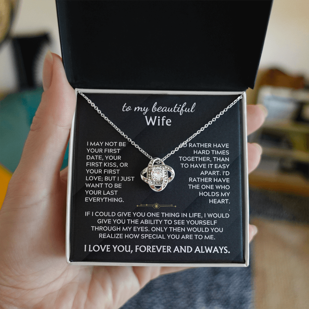 To My Beautiful Wife - I'll Love You Forever Love Knot Neckalce