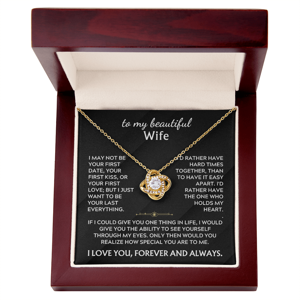 To My Beautiful Wife - I'll Love You Forever Love Knot Neckalce