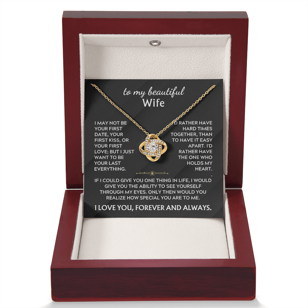 To My Beautiful Wife - I'll Love You Forever Love Knot Neckalce