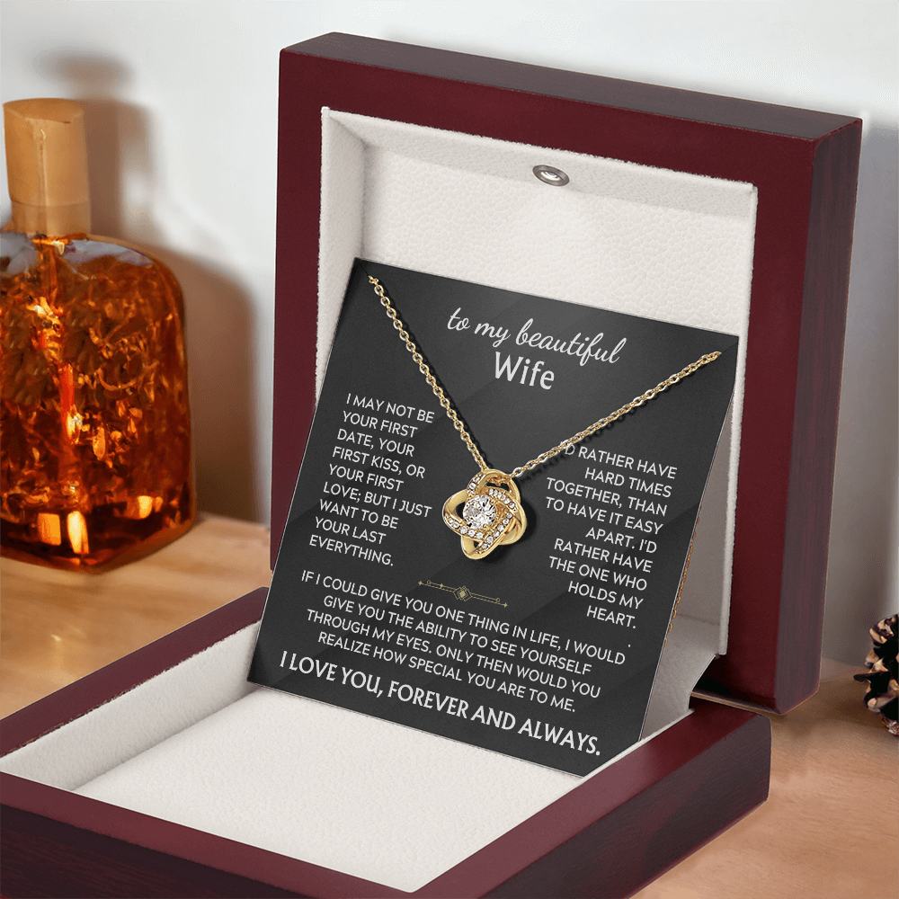 To My Beautiful Wife - I'll Love You Forever Love Knot Neckalce