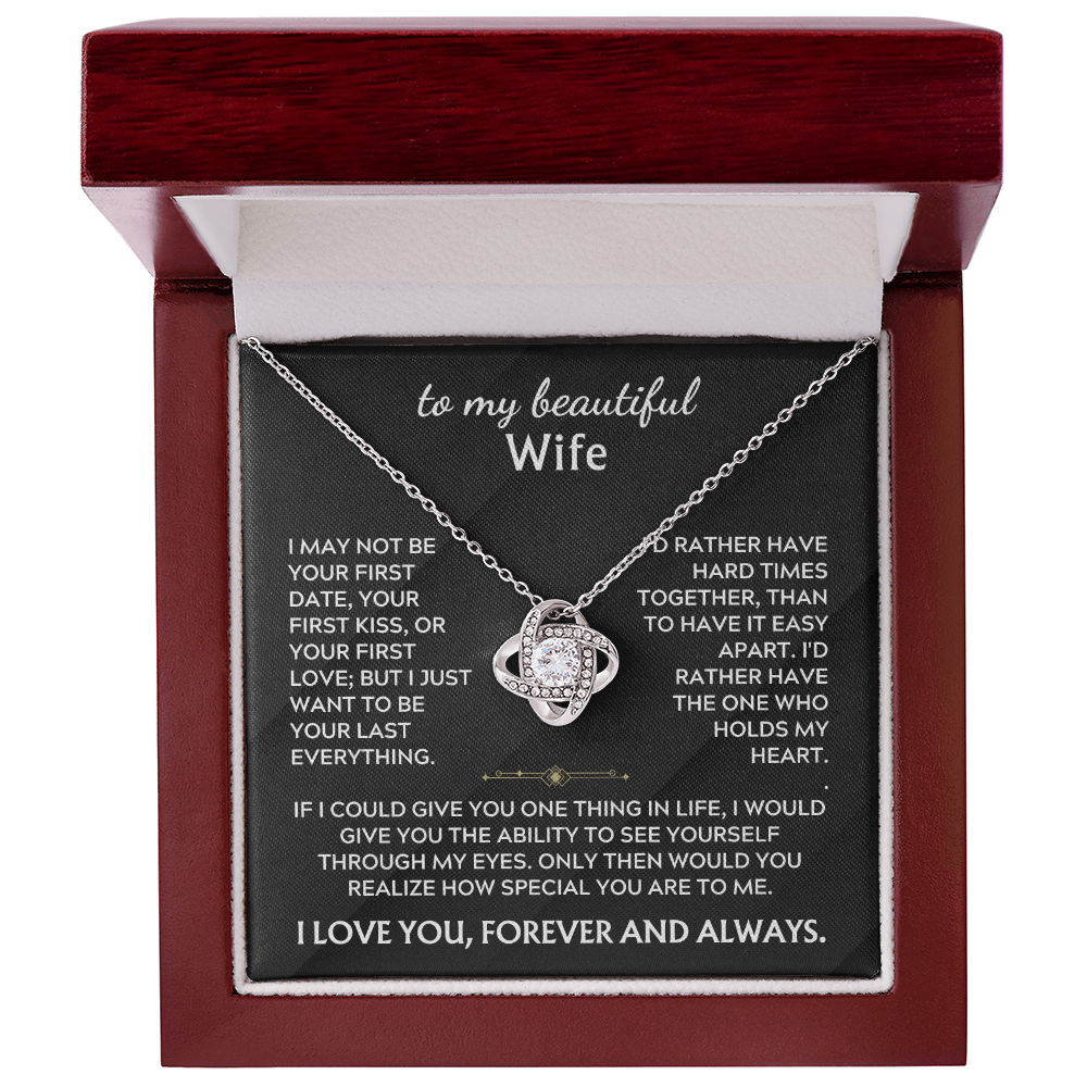 To My Beautiful Wife - I'll Love You Forever Love Knot Neckalce