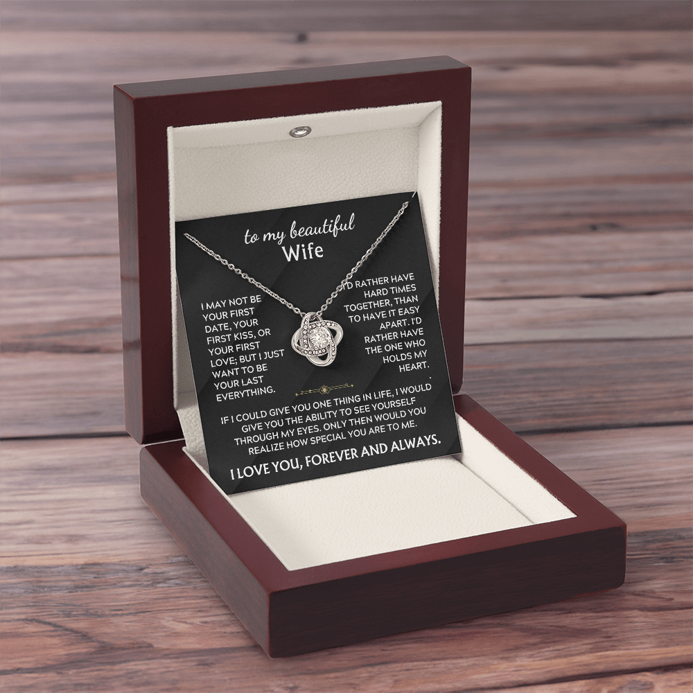 To My Beautiful Wife - I'll Love You Forever Love Knot Neckalce