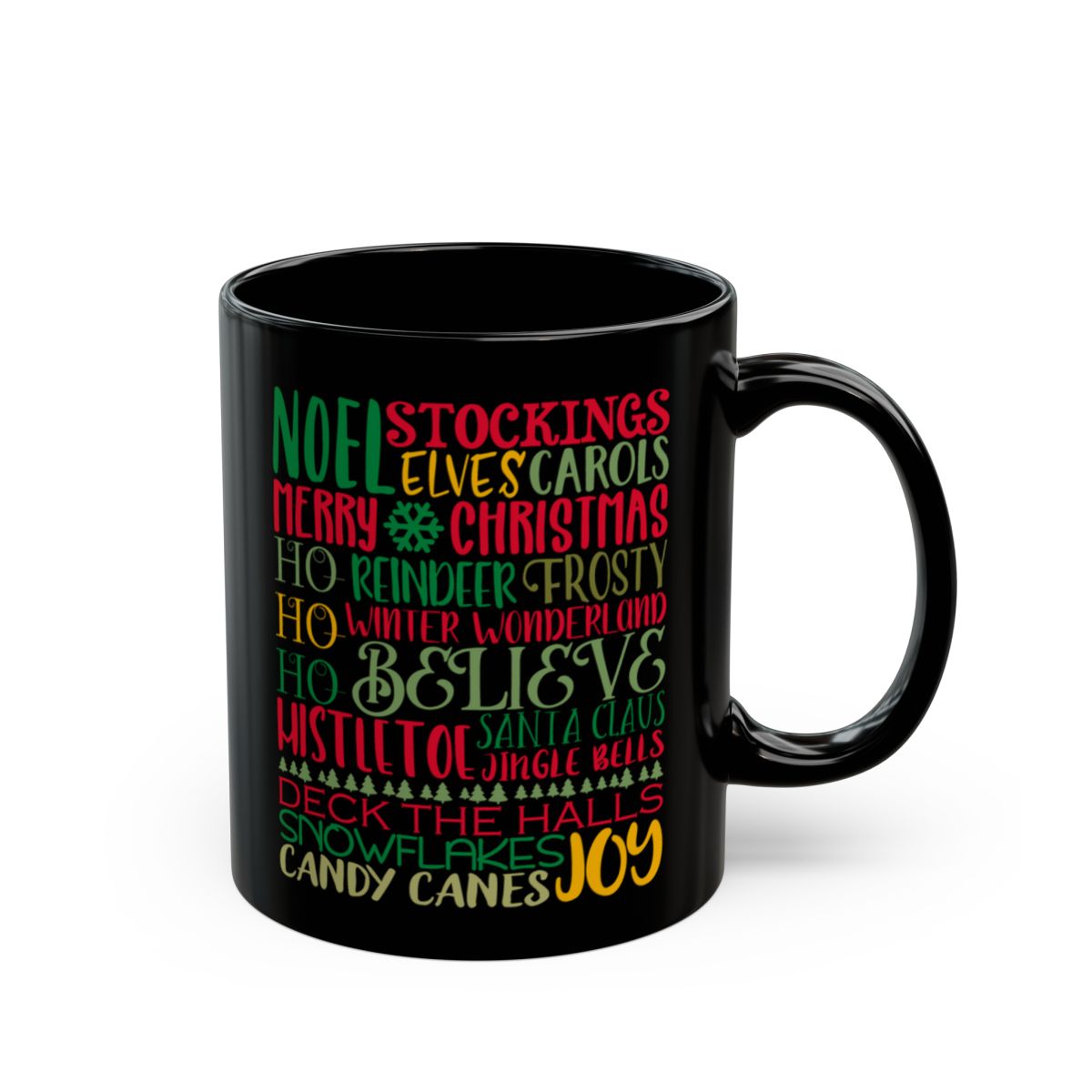 Christmas Word Cloud Mug in White or Black (11 or 15 oz)