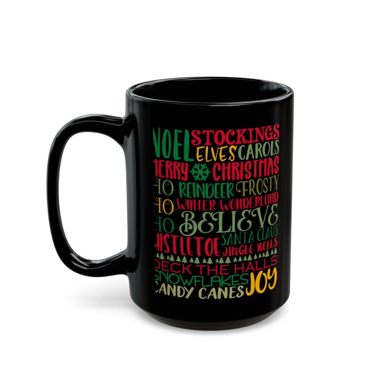 Christmas Word Cloud Mug in White or Black (11 or 15 oz)