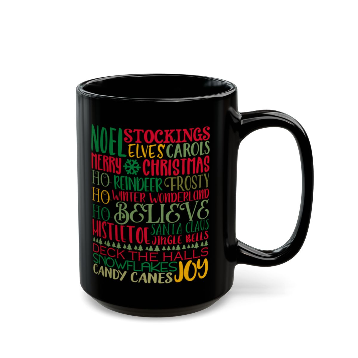 Christmas Word Cloud Mug in White or Black (11 or 15 oz)