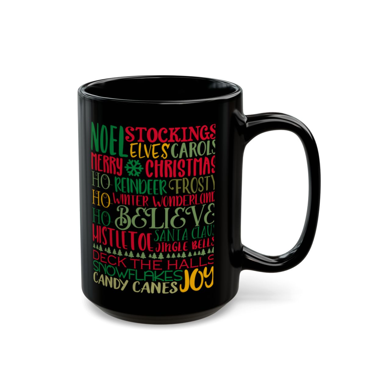 Christmas Word Cloud Mug in White or Black (11 or 15 oz)