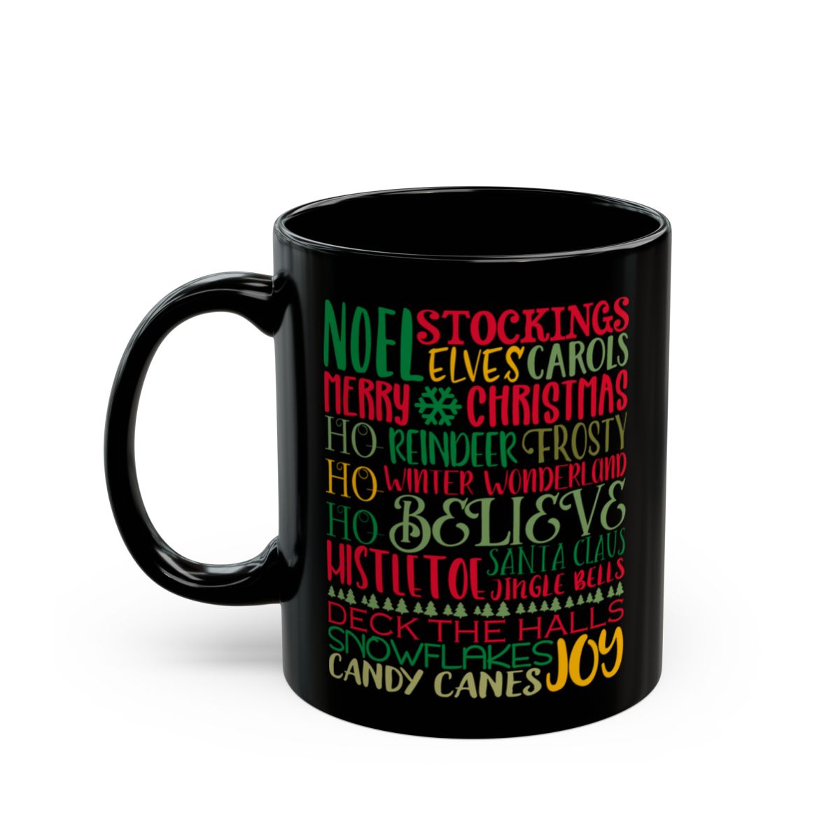 Christmas Word Cloud Mug in White or Black (11 or 15 oz)
