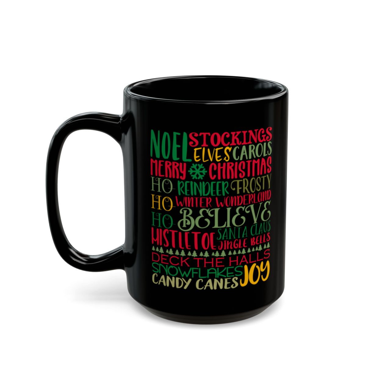 Christmas Word Cloud Mug in White or Black (11 or 15 oz)