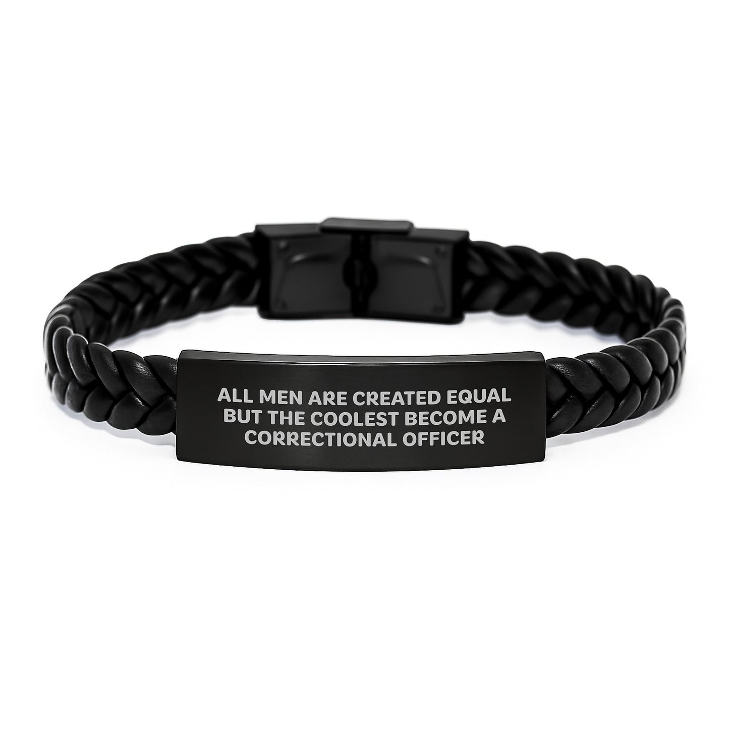 Funny Quotes for Correctional Officer Gifts, Interlaced Leather Bracelet for Men, Graduation Unique Gifts from Friends to Correctional Officer - Image 1