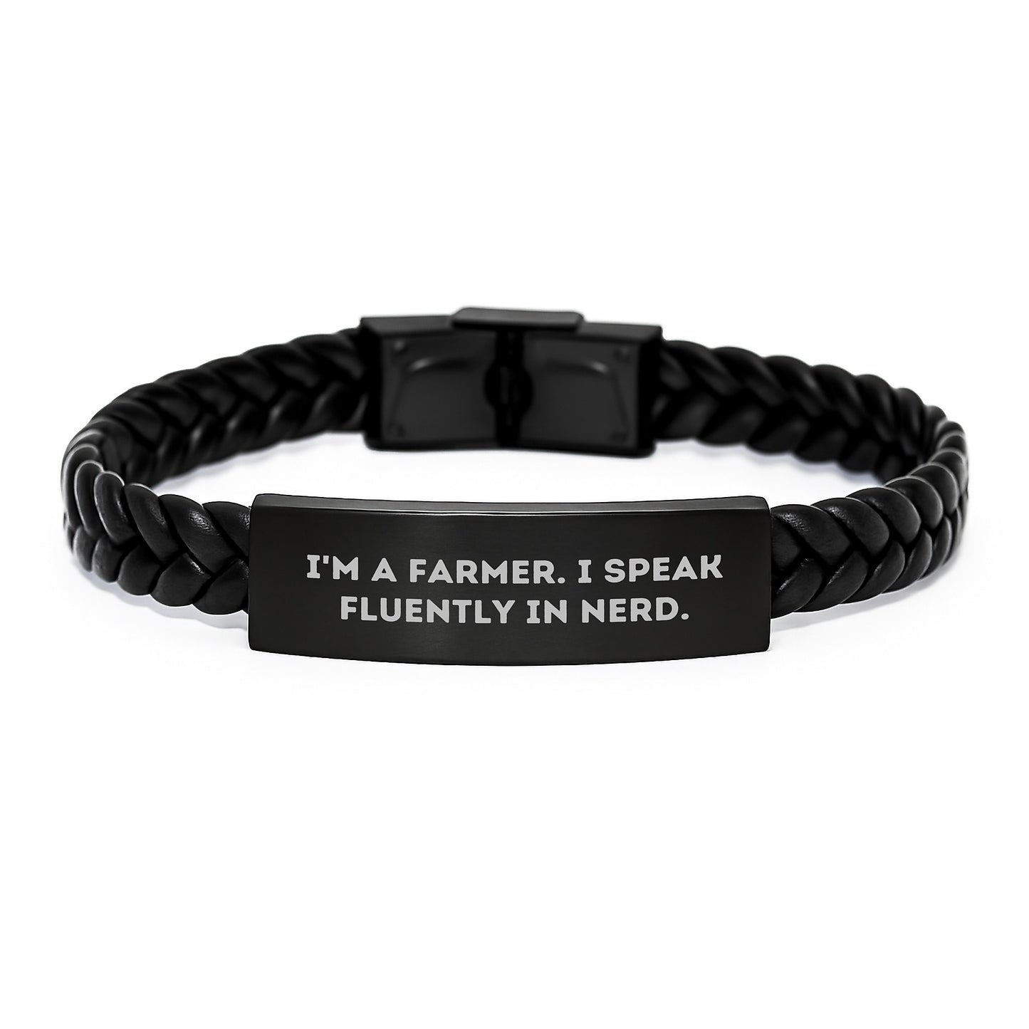 Funny Farmer Quotes Interlaced Leather Bracelet Gifts for Men Graduation Unique - Image 1