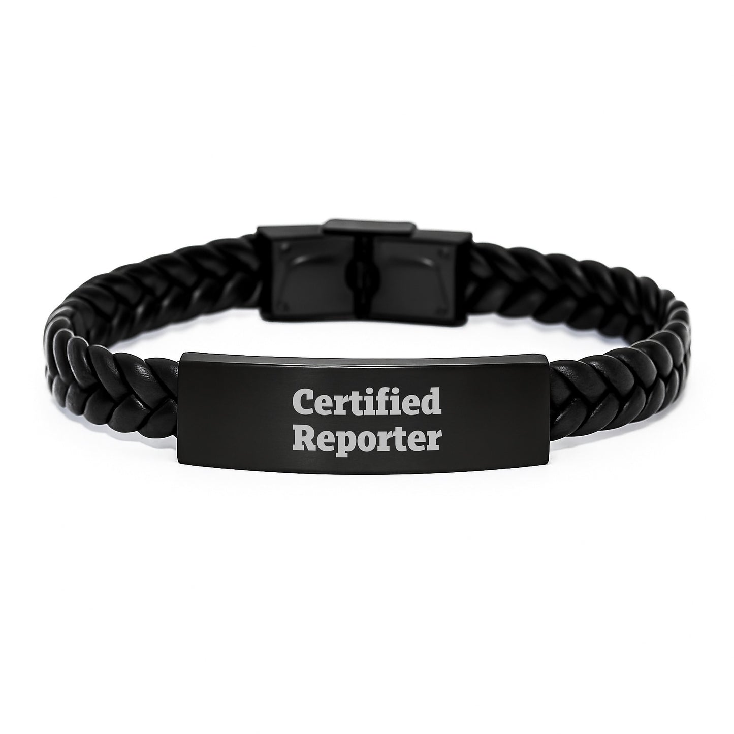 Funny Quote Gifts for Reporter - Interlaced Leather Bracelet with Stainless Steel and PU Leather - Gifts from Family to Mother's Day Unique Gifts - Image 1