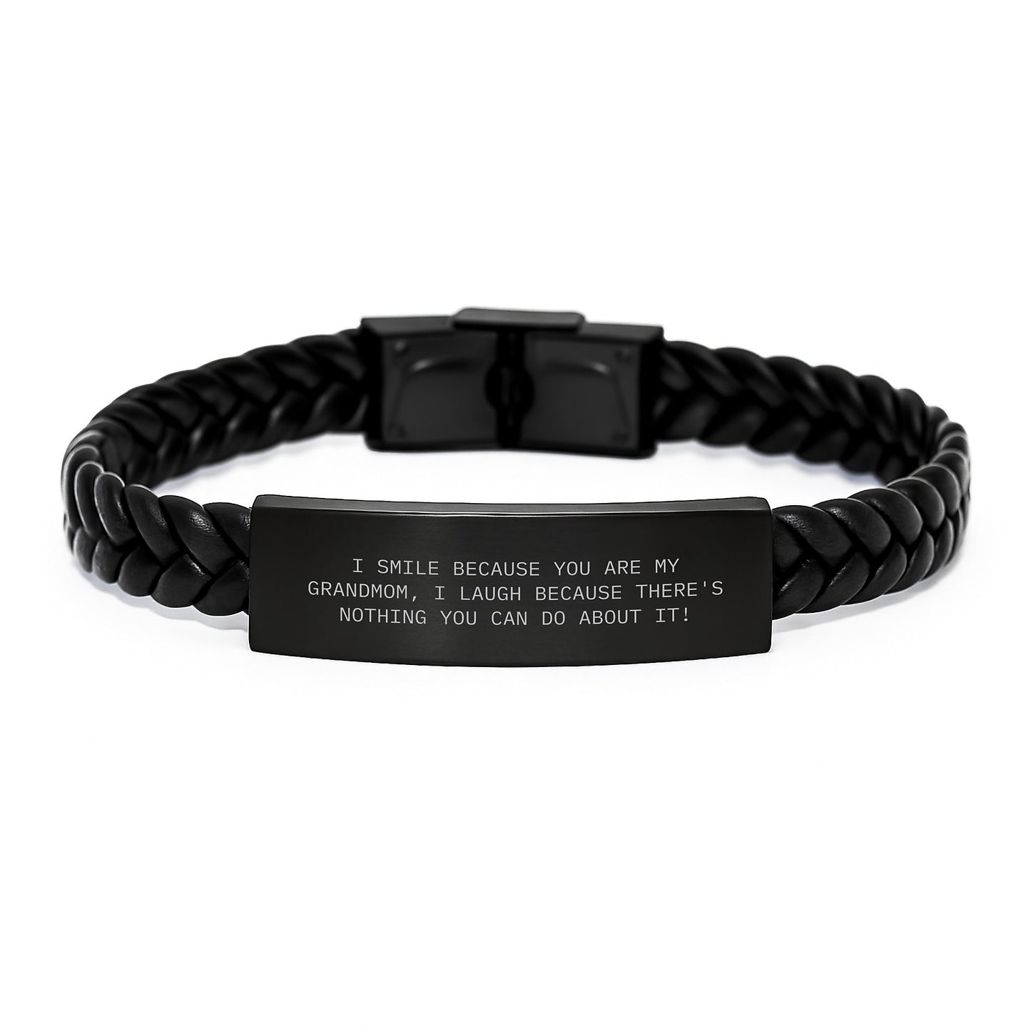 Funny Grandmom Gifts from Men to Grandmom - Interlaced Leather Bracelet for Grandmom - Image 1