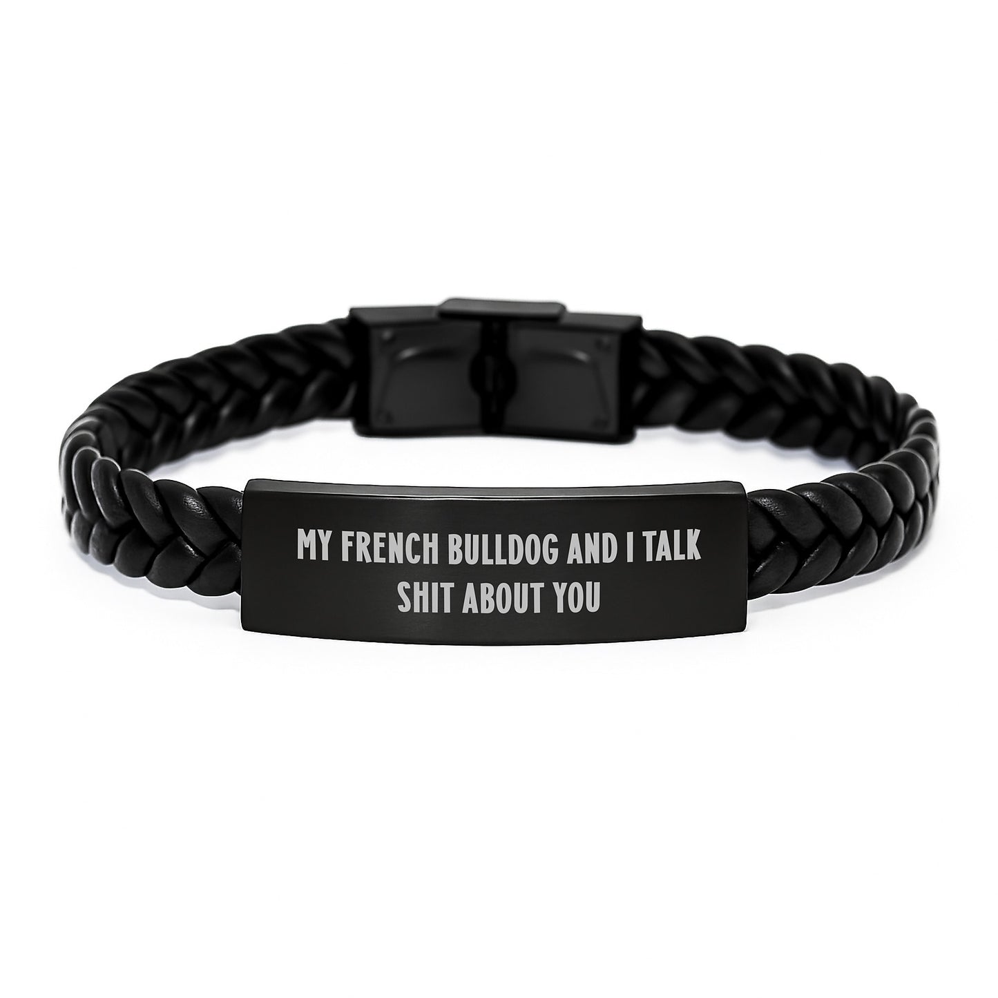 Funny French Bulldog Interlaced Leather Bracelet Gifts from Friends for Graduation - Image 1