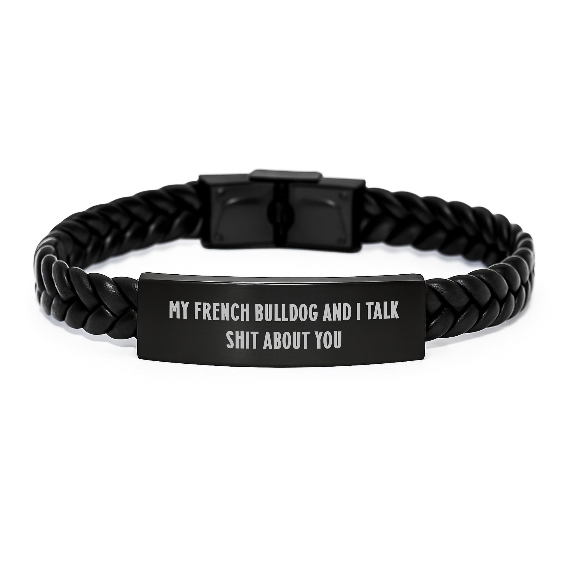 Funny French Bulldog Interlaced Leather Bracelet Gifts from Friends for Graduation - Image 1