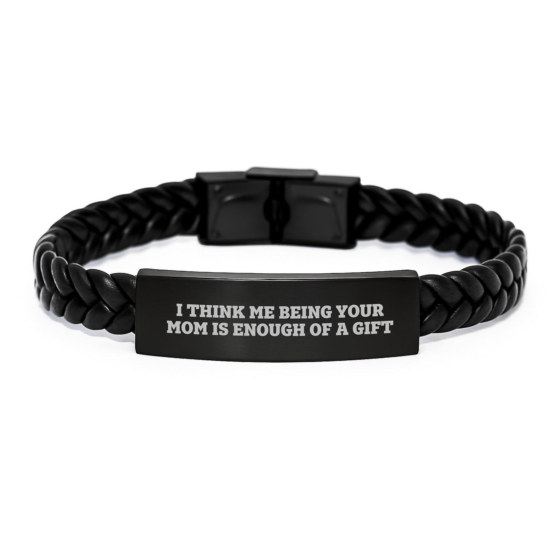 Mom Keepsake Interlaced Leather Bracelet for Her Birthday Gift - Image 1
