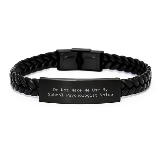 Funny Gifts for School Psychologist - School Psychologist Gifts from Friends - Interlaced Leather Bracelet, Graduation Unique Gifts for Men, Women, Family - Image 1
