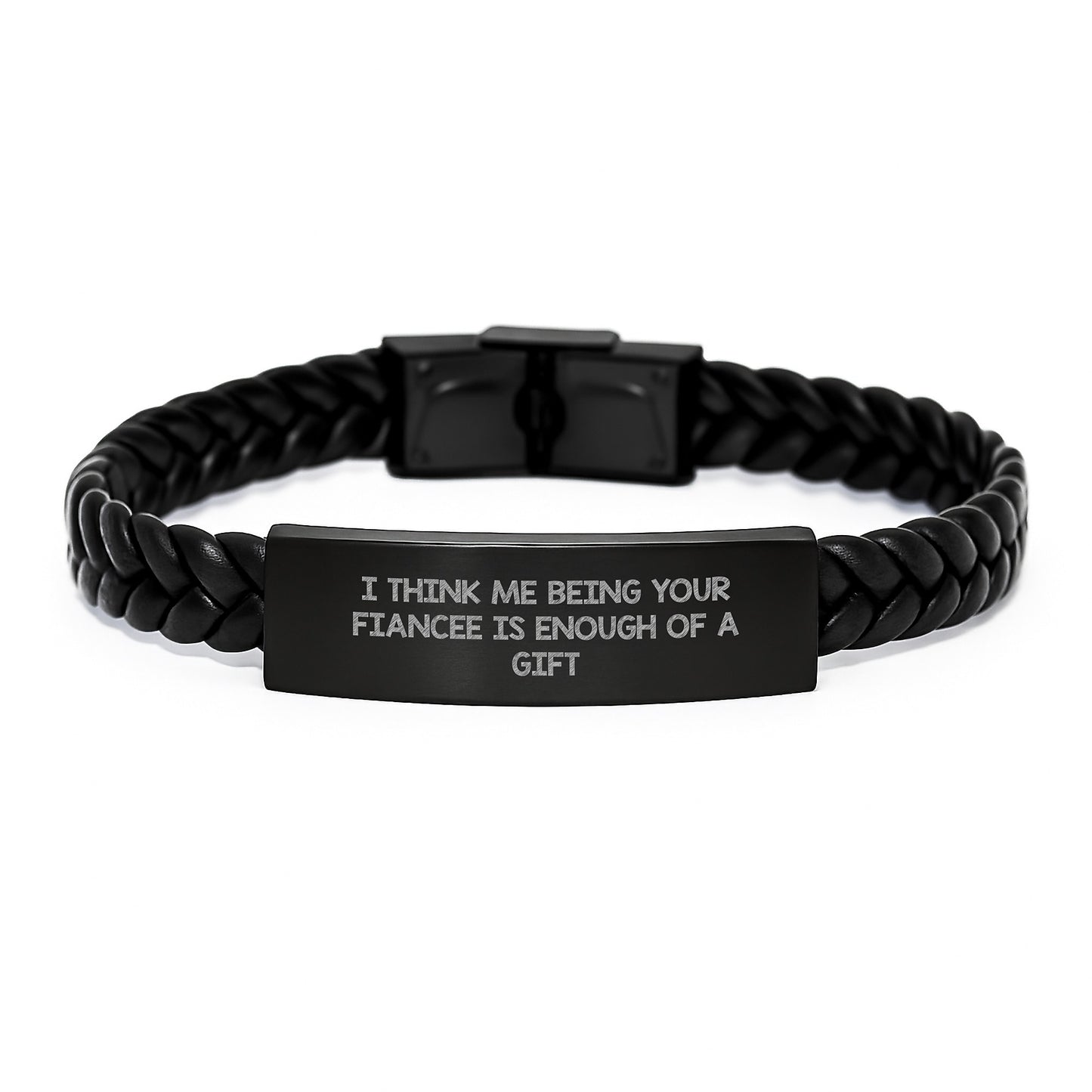 Playful Fiancee Interlaced Leather Bracelet Birthday Gift for Friends - Image 1