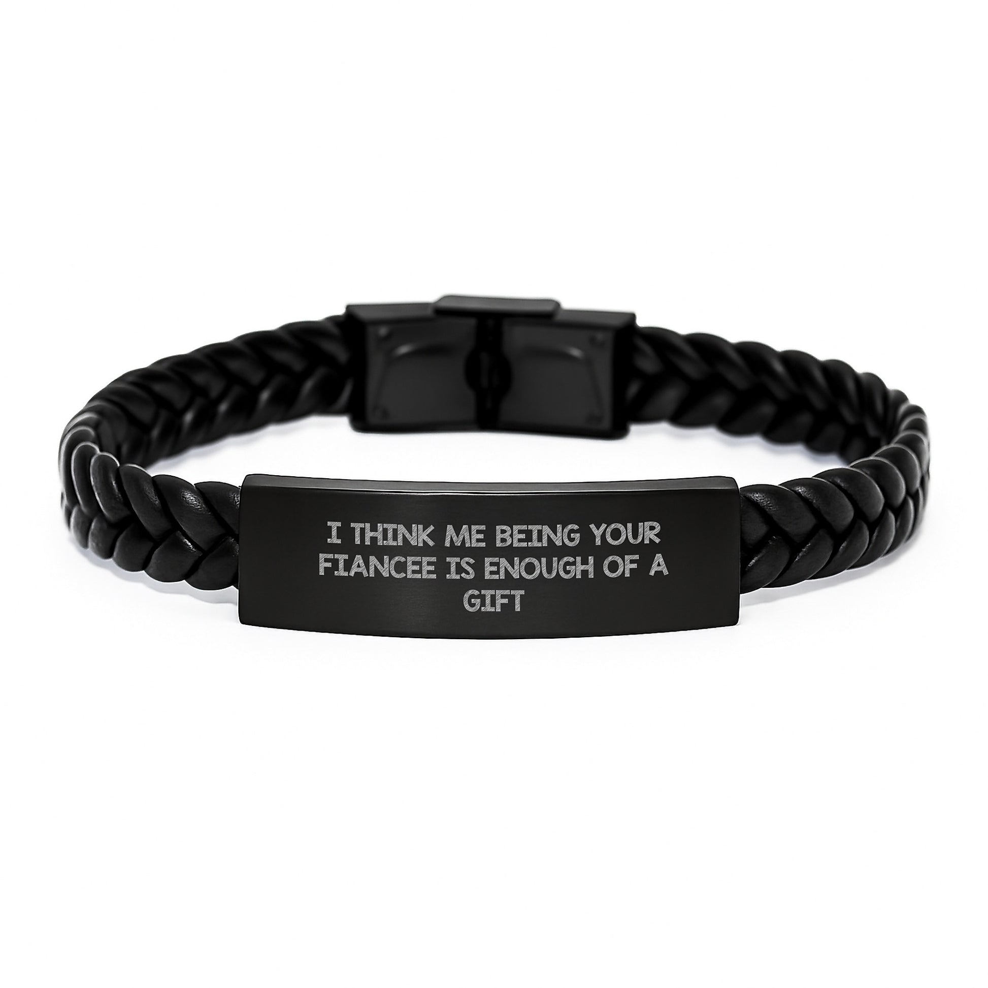 Playful Fiancee Interlaced Leather Bracelet Birthday Gift for Friends - Image 1
