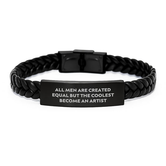 Artist Keepsake Interlaced Leather Bracelet for Him Graduation Gift - Image 1