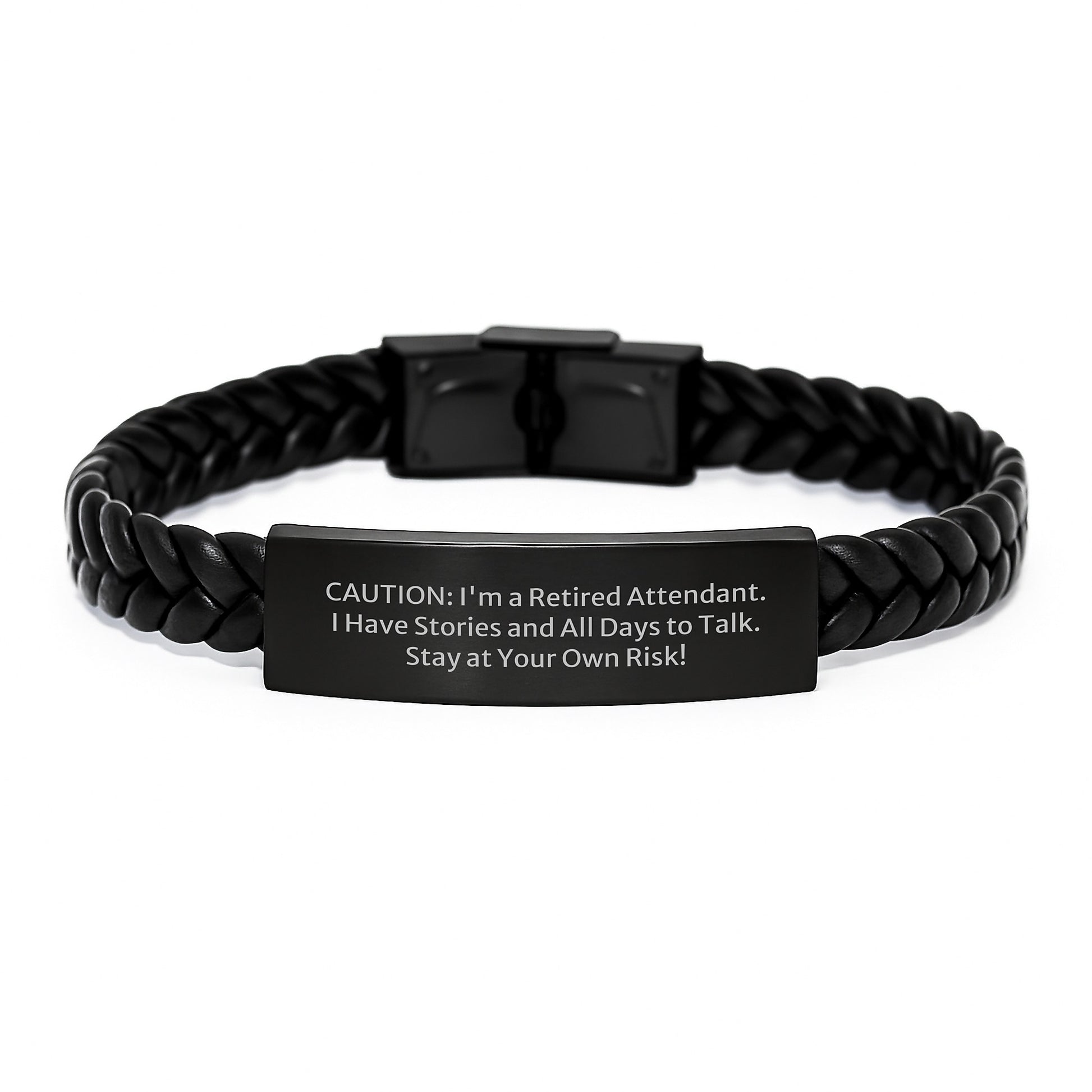 Funny Attendant Gifts - Interlaced Leather Bracelet for Men, Women, Friends, Coworkers, Family - Birthday Unique Gifts from Retired Attendant - Image 1