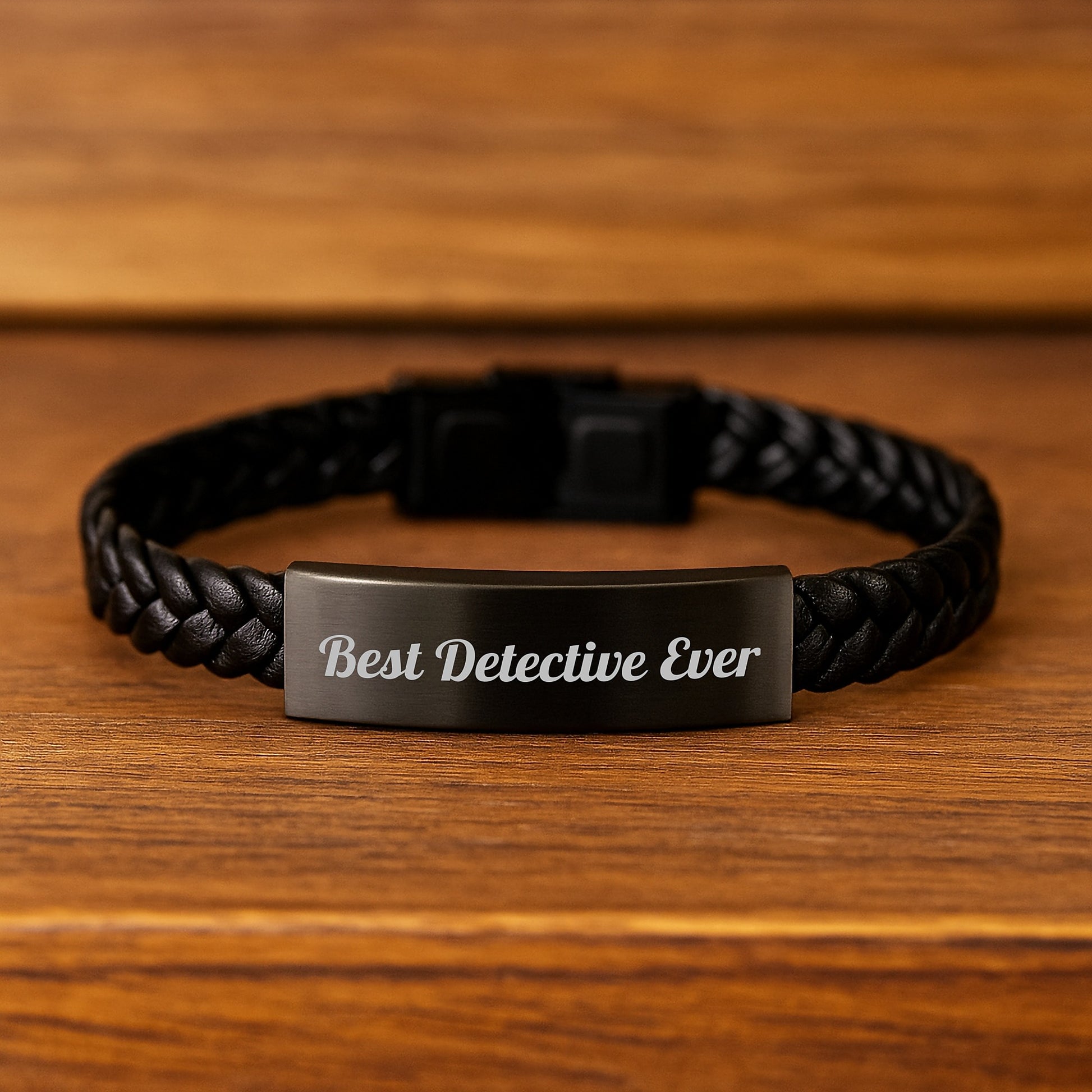 Funny Detective Gifts for Men, Best Detective Ever Interlaced Leather Bracelet, Gifts from Friends and Family for Graduation Unique Gifts - Image 2