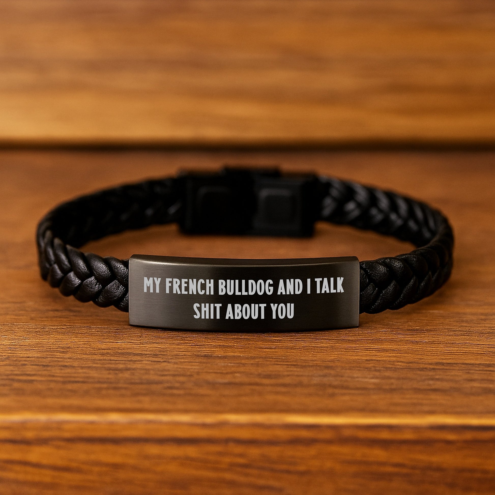 Funny French Bulldog Interlaced Leather Bracelet Gifts from Friends for Graduation - Image 2