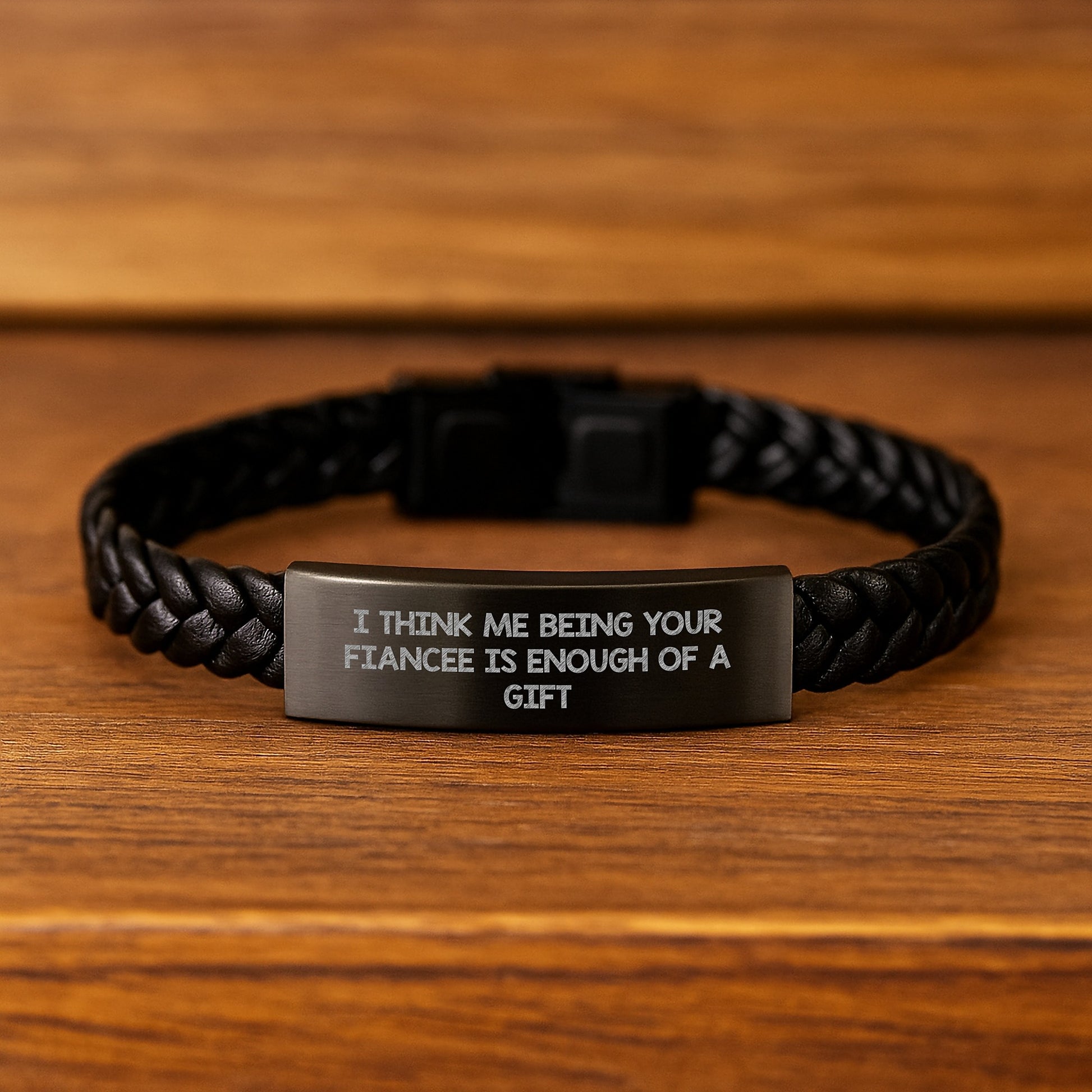Playful Fiancee Interlaced Leather Bracelet Birthday Gift for Friends - Image 2
