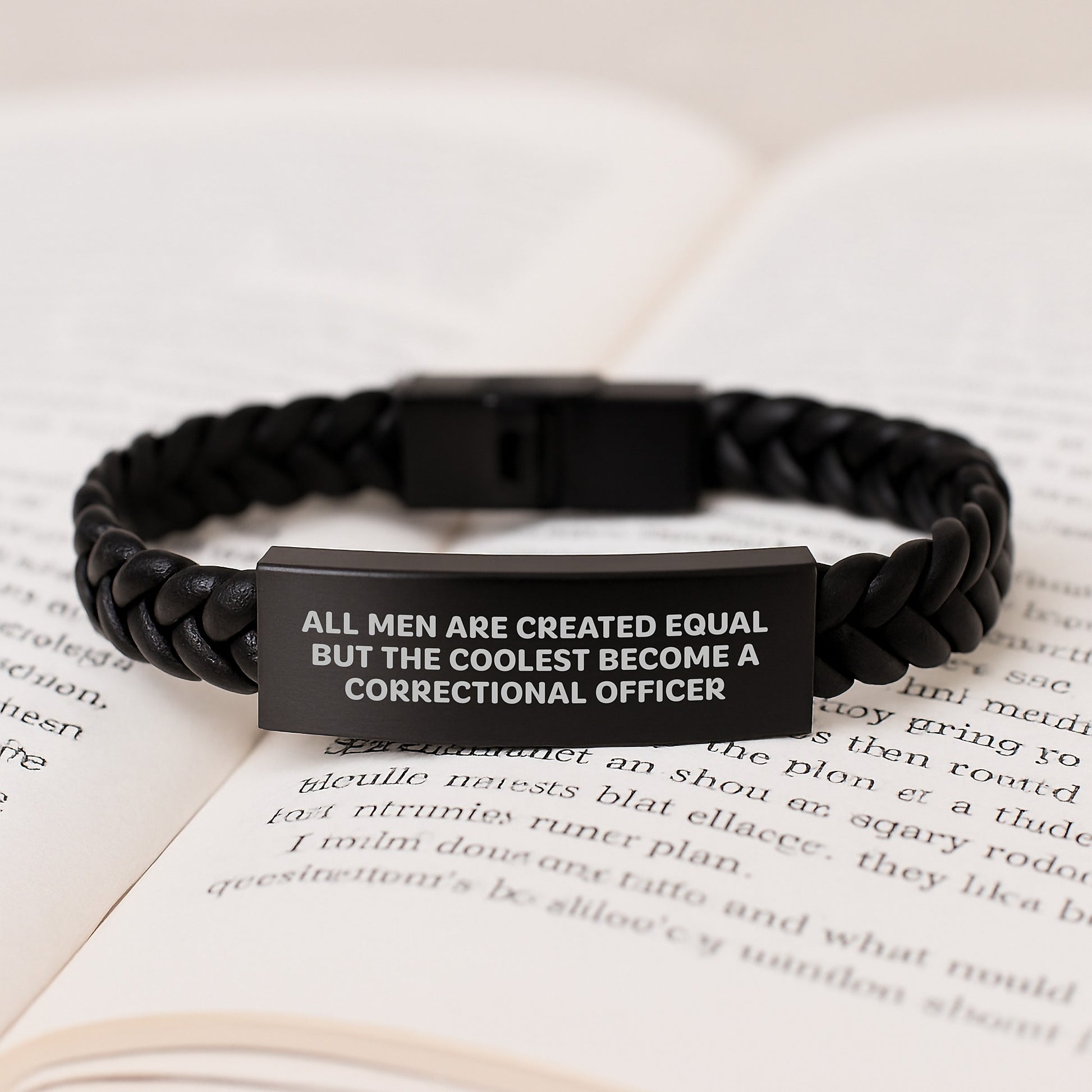 Funny Quotes for Correctional Officer Gifts, Interlaced Leather Bracelet for Men, Graduation Unique Gifts from Friends to Correctional Officer - Image 3
