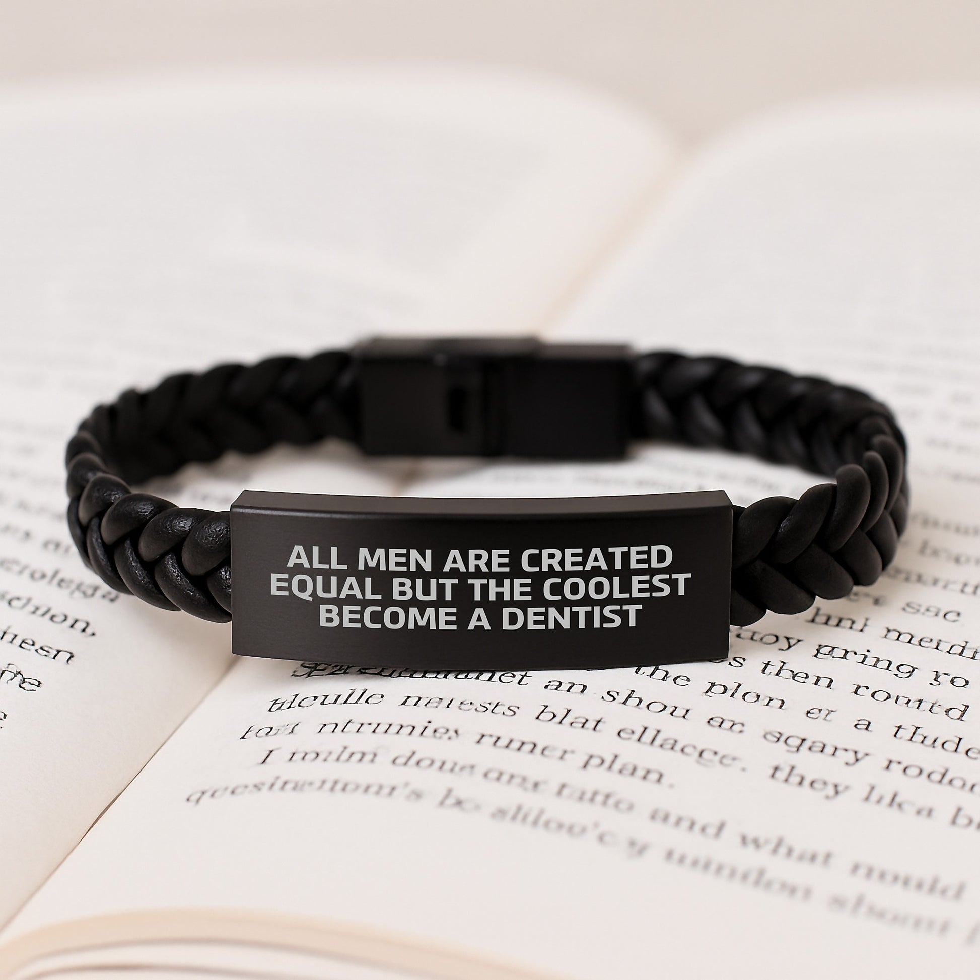 Funny Dentist Gifts for Men, Interlaced Leather Bracelet with Stainless Steel Engrave, Gifts from Family to Doctor, Graduation Unique Presents - Image 3