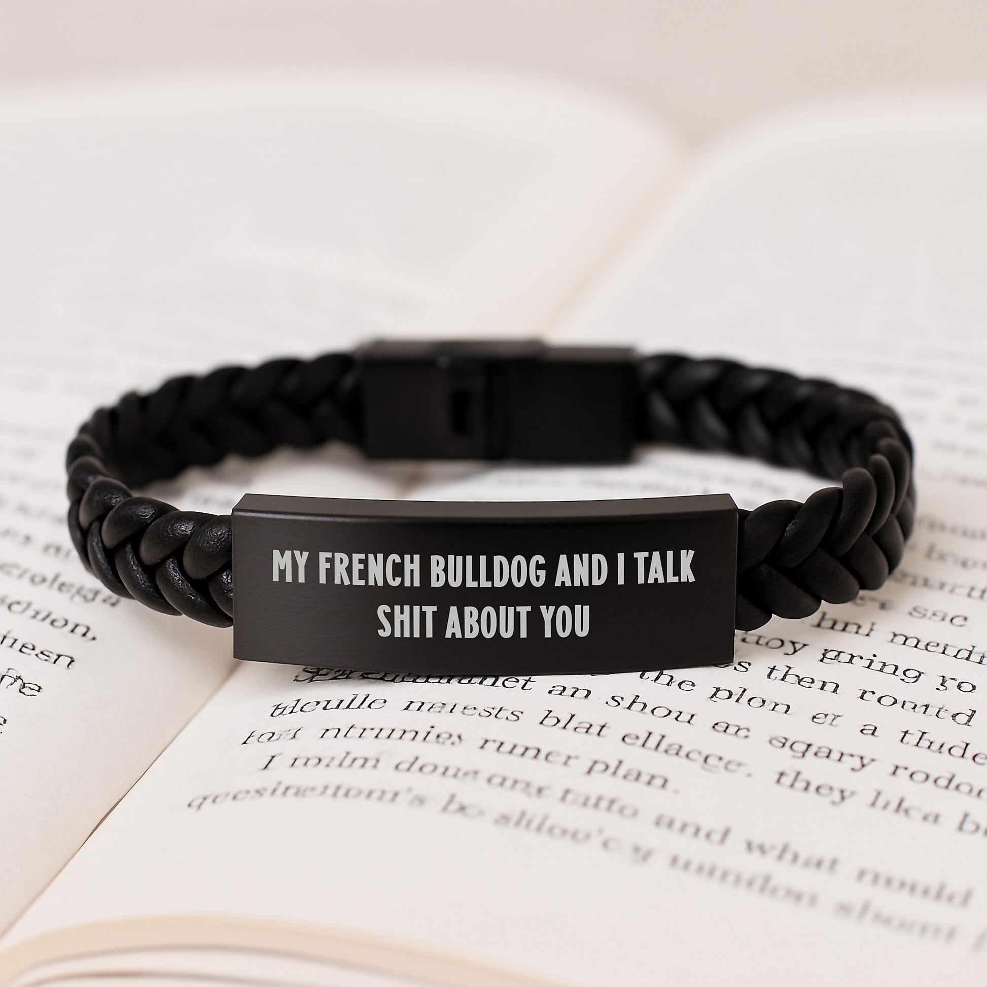 Funny French Bulldog Interlaced Leather Bracelet Gifts from Friends for Graduation - Image 3