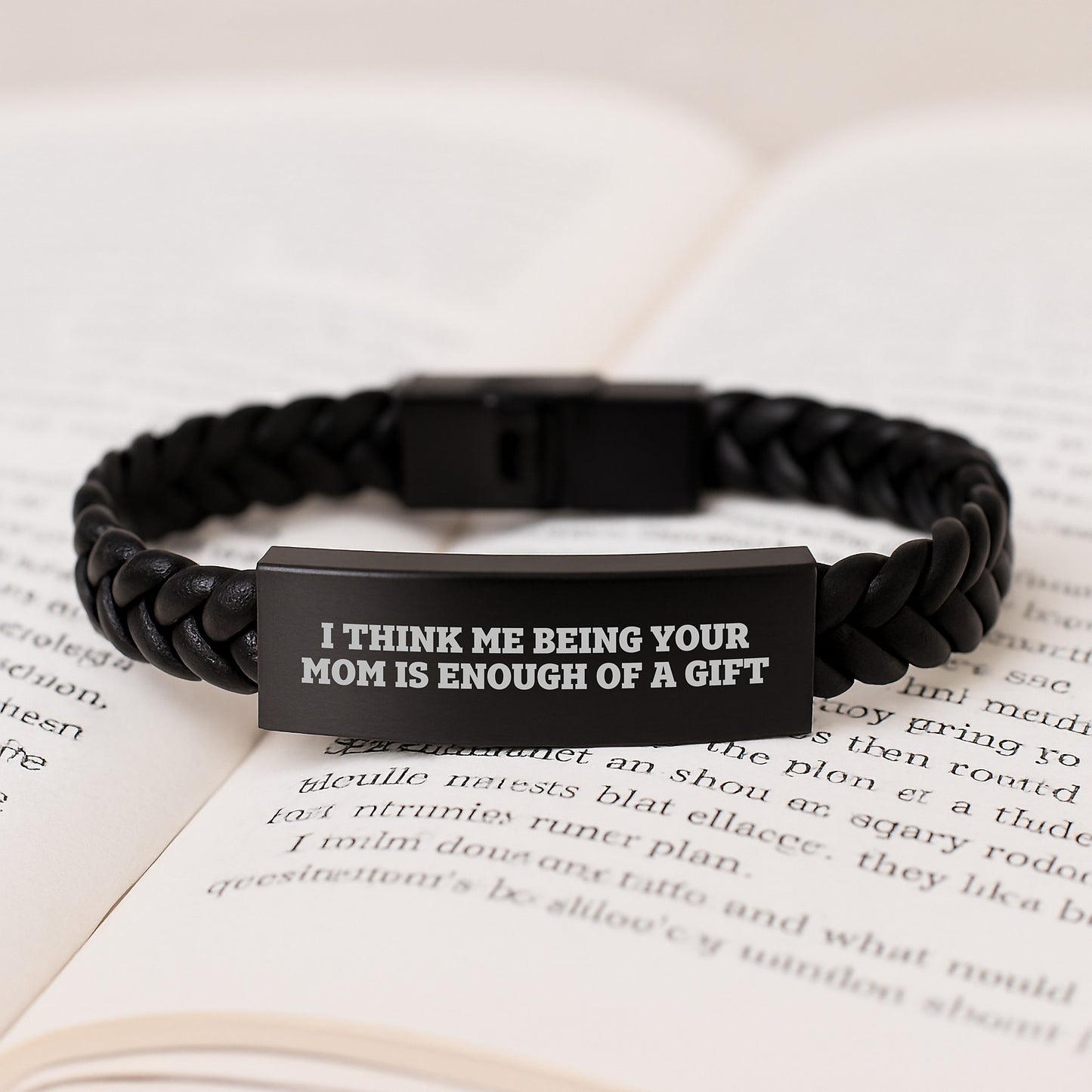 Mom Keepsake Interlaced Leather Bracelet for Her Birthday Gift - Image 3