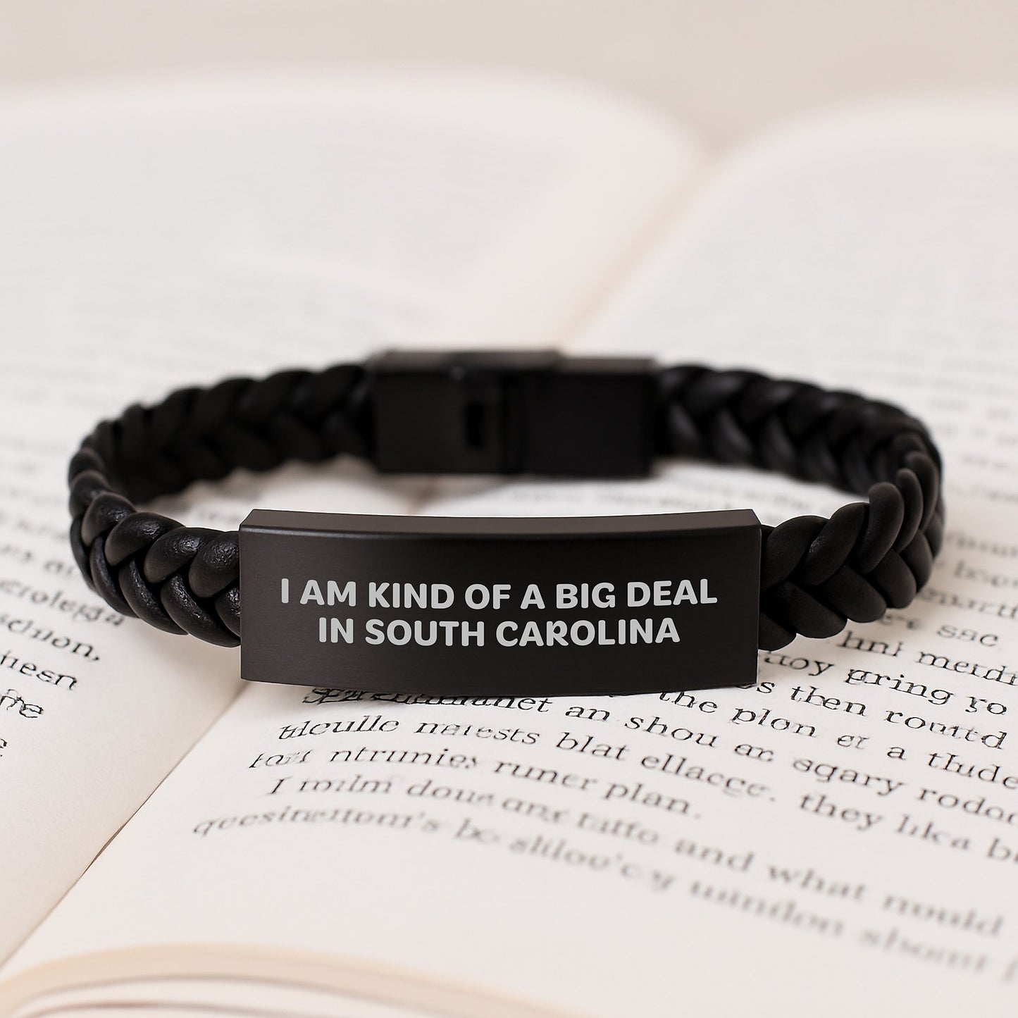 Funny Quote Interlaced Leather Bracelet Gifts from South Carolina for Women, Valentine's Unique Gifts for Her, I Am Kind Of A Prime Selection In South Carolina - Image 3