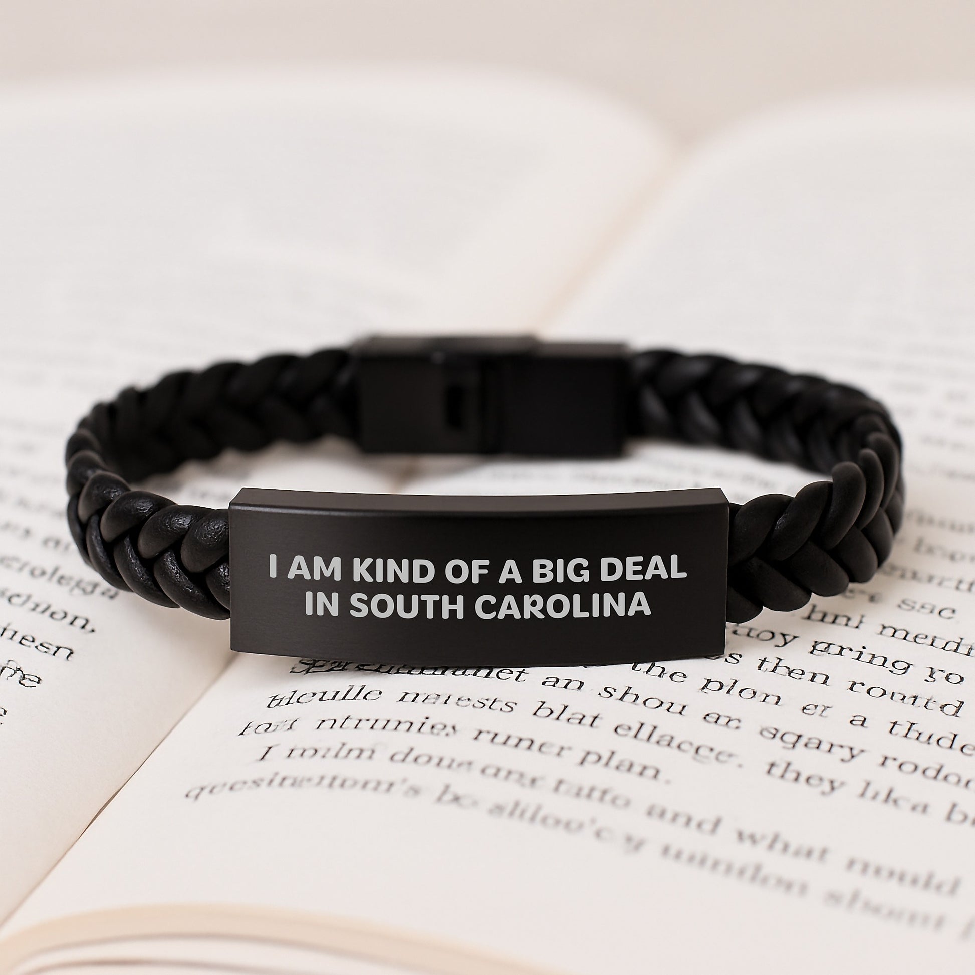 Funny Quote Interlaced Leather Bracelet Gifts from South Carolina for Women, Valentine's Unique Gifts for Her, I Am Kind Of A Prime Selection In South Carolina - Image 3