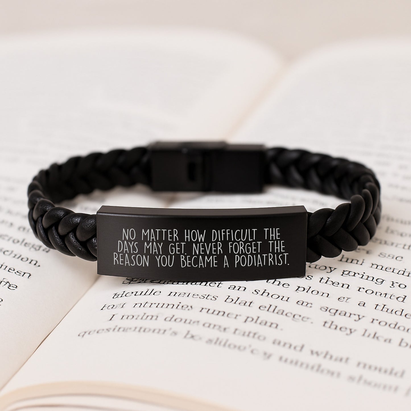 Gifts from Family to Podiatrist, Inspirational Quote - Interlaced Leather Bracelet for Graduation Unique Gifts - Image 3