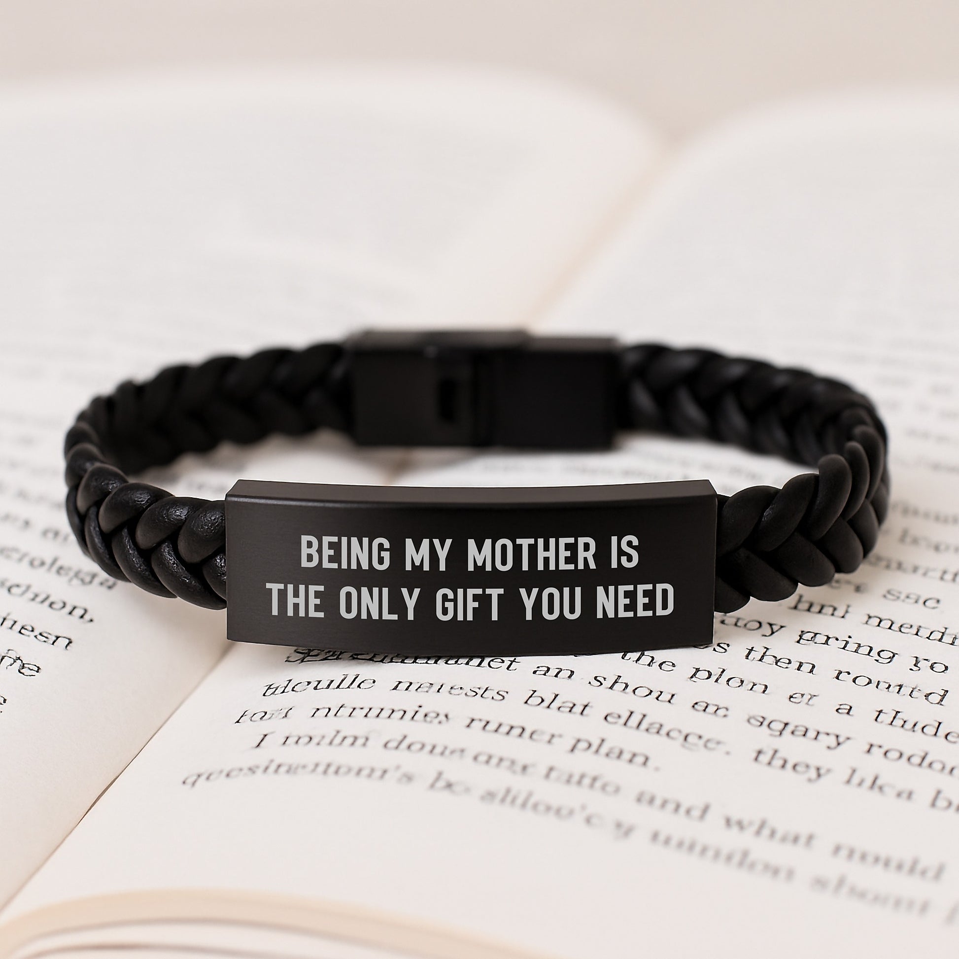 Gifts from Mom, Being My Mother Is The Only Gift You Need Interlaced Leather Bracelet for Mother's Graduation Unique Gifts - Image 3