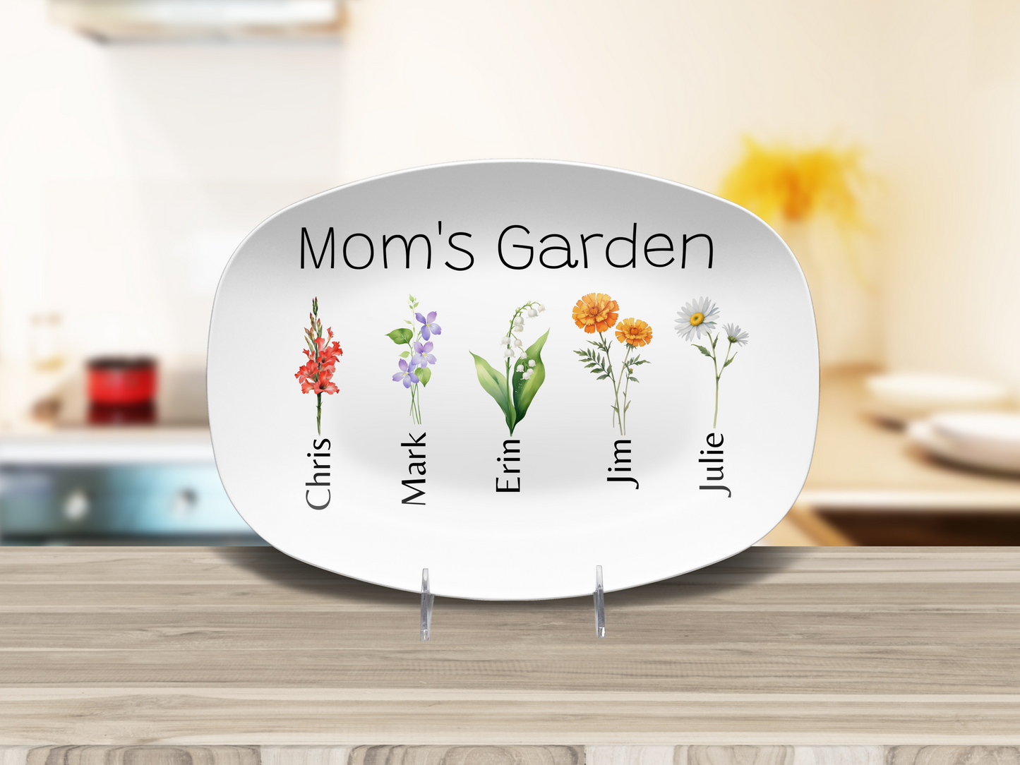 🌸 Mom's Garden Personalized Platter 🌸