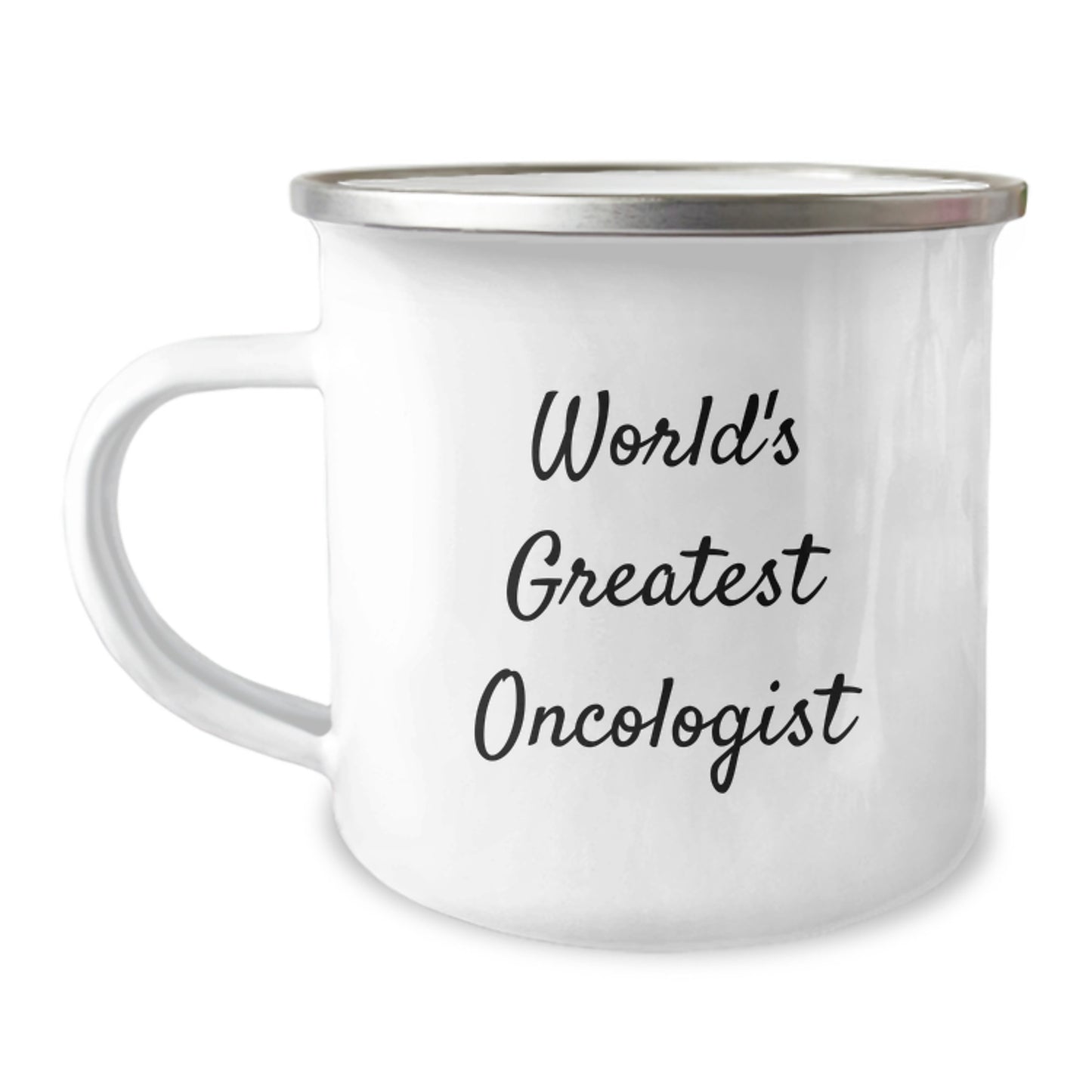 Funny 'World's Greatest Oncologist' Quote Camping Mug Gifts from Friends to Family on Christmas - Image 1