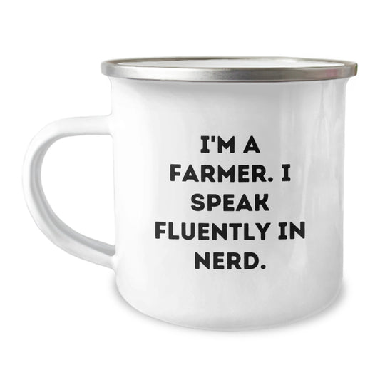Funny Farmer Gifts from Friends - I'm A Farmer I Speak Fluently In genius., Unique Graduation Unique Gifts for Farmers, Camping Mug for Men - Image 1