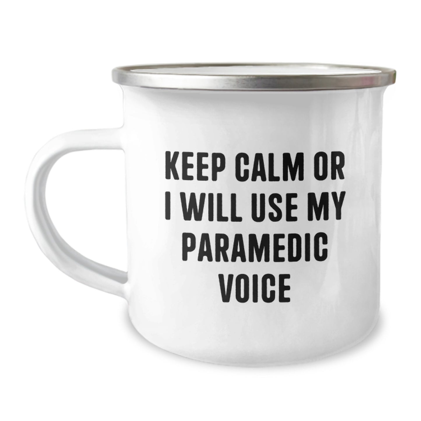 Rescue Worker Christmas Unique Gifts from Friends - Funny Camping Mug for Rescue Worker Men and Women - Keep Calm Or I Will Use My Rescue Worker Voice - Image 1