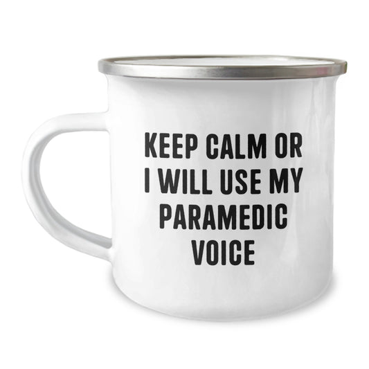 Rescue Worker Christmas Unique Gifts from Friends - Funny Camping Mug for Rescue Worker Men and Women - Keep Calm Or I Will Use My Rescue Worker Voice - Image 1
