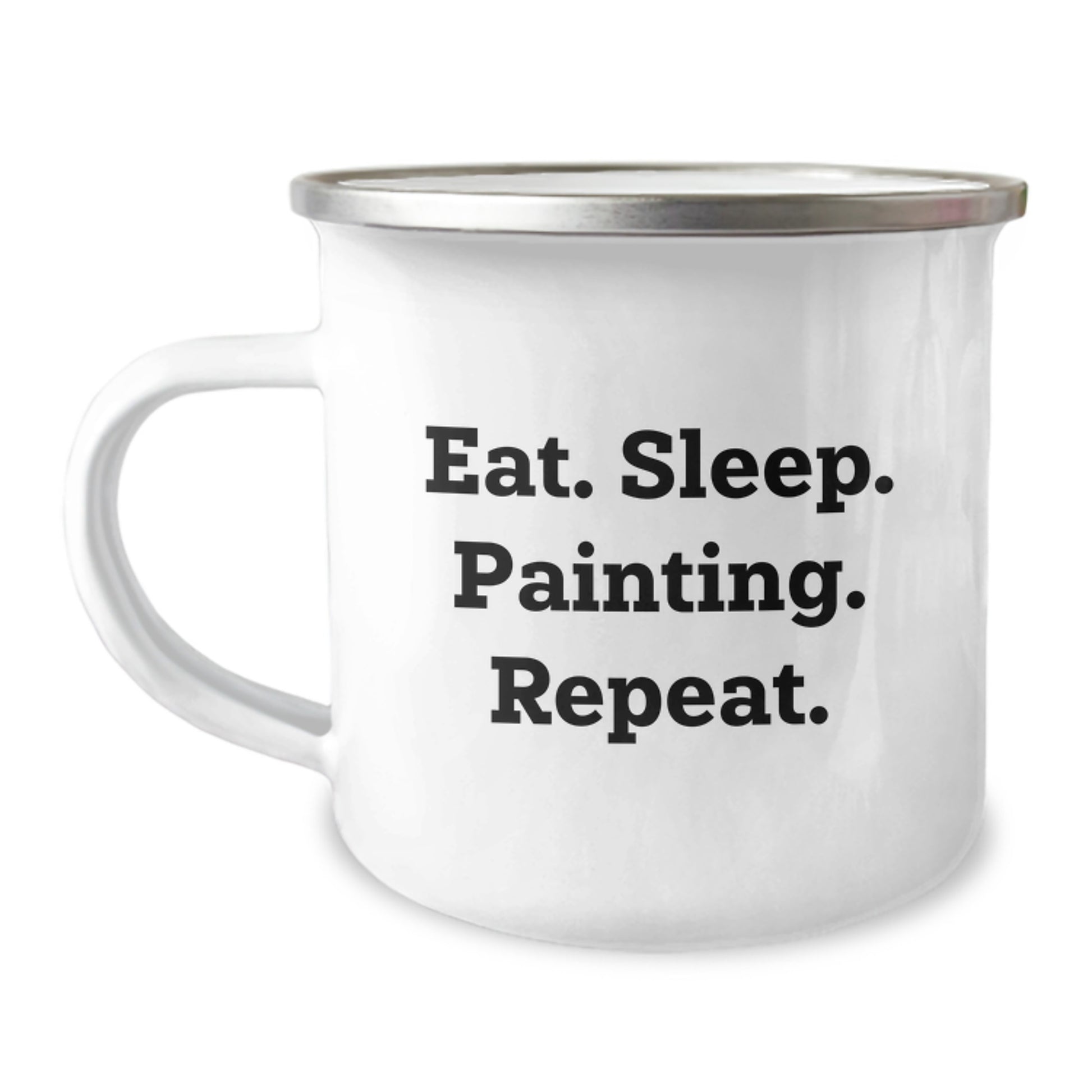 Painting Enthusiasts Gifts, Eat. Sleep. Painting. Repeat. Funny Graduation Unique Gifts from Friends to Painting Lovers, 12 oz Camping Mug - Image 1
