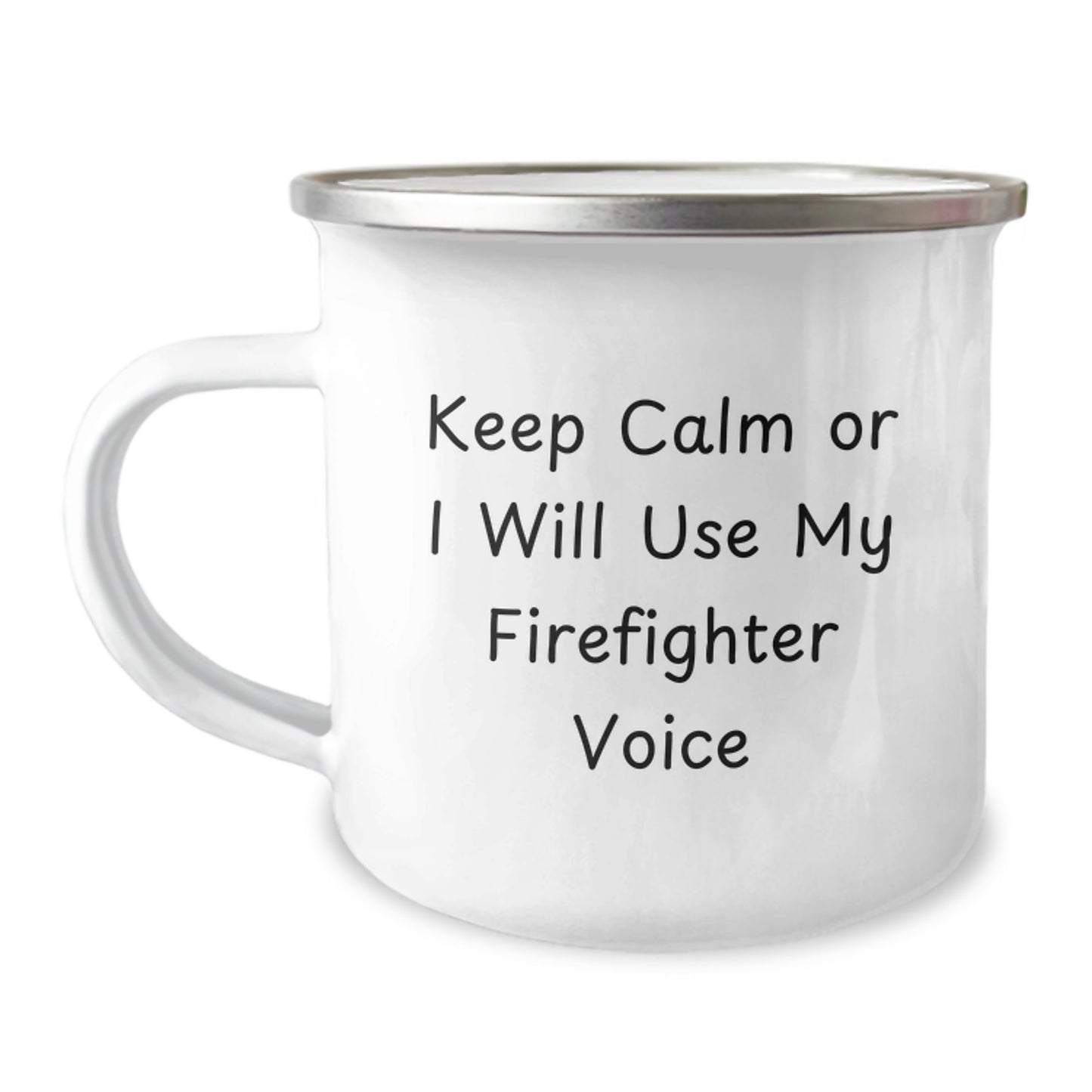 Funny Firefighter Gifts for Men, Funny Camping Mugs with Funny Quote - 'Keep Calm Or I Will Use My Firefighter Voice', Unique Christmas Unique Gifts from Friends - Image 1