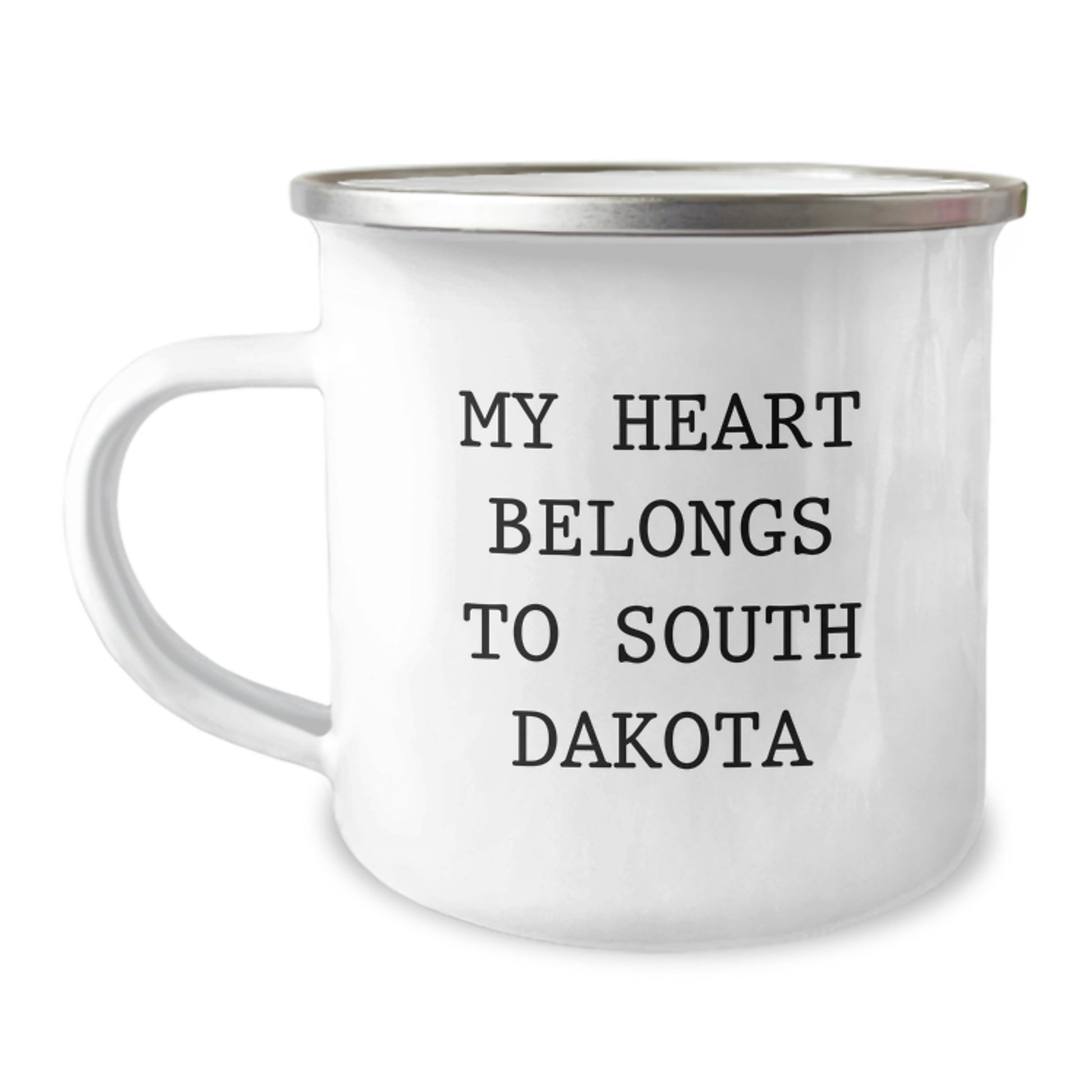 South Dakota Lovers Funny My Heart Belongs To South Dakota Camping Mug Gifts for Friends from South Dakota - Image 1