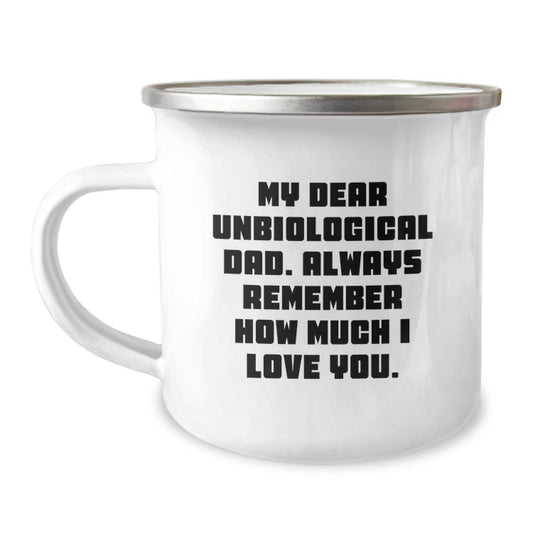 Funny Unbiological Dad Gift - Unique Camping Mug for Him from Family - Image 1